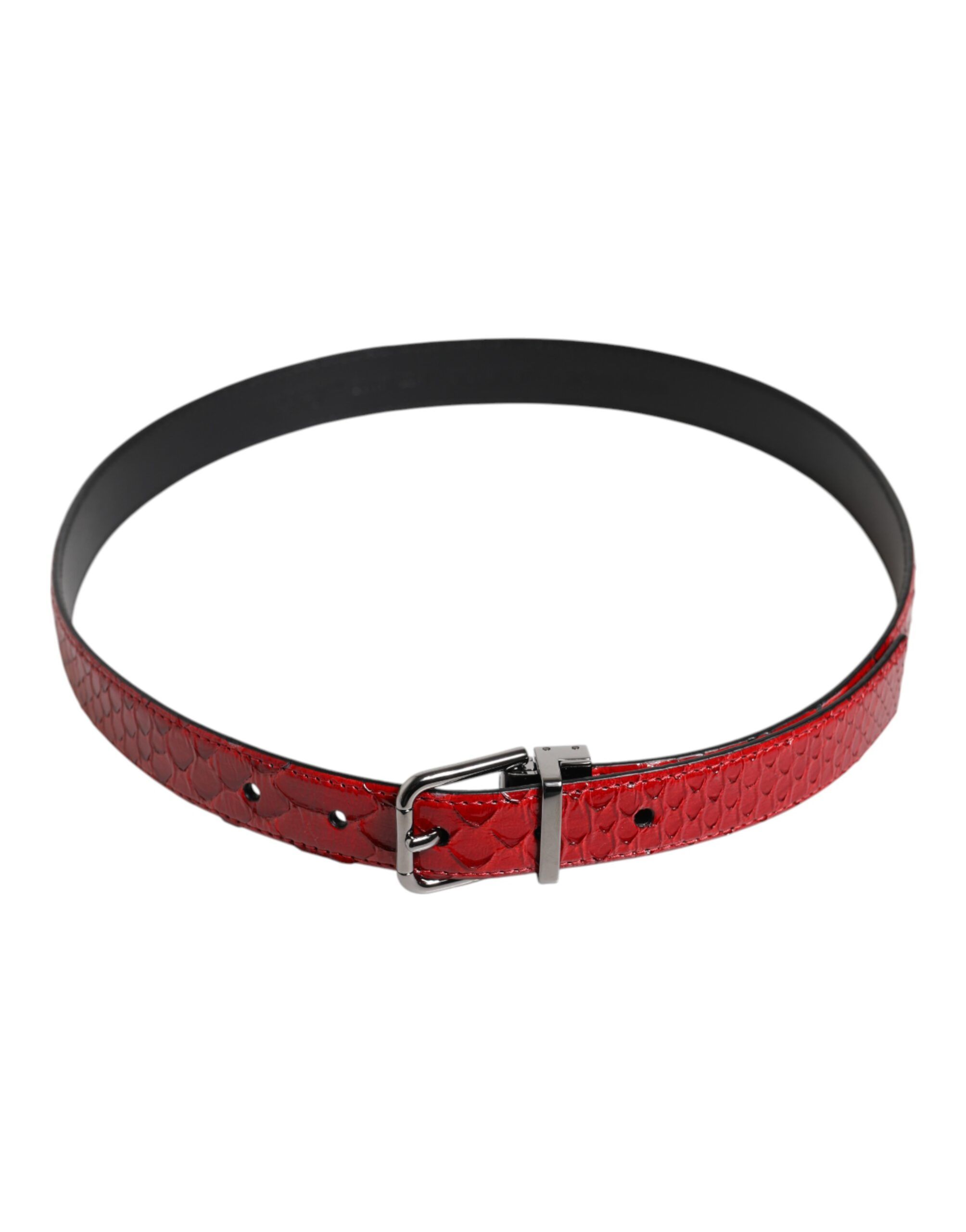 Exotic Leather Brass Metal Buckle Men's Belt - Dolce & Gabbana - Modalova
