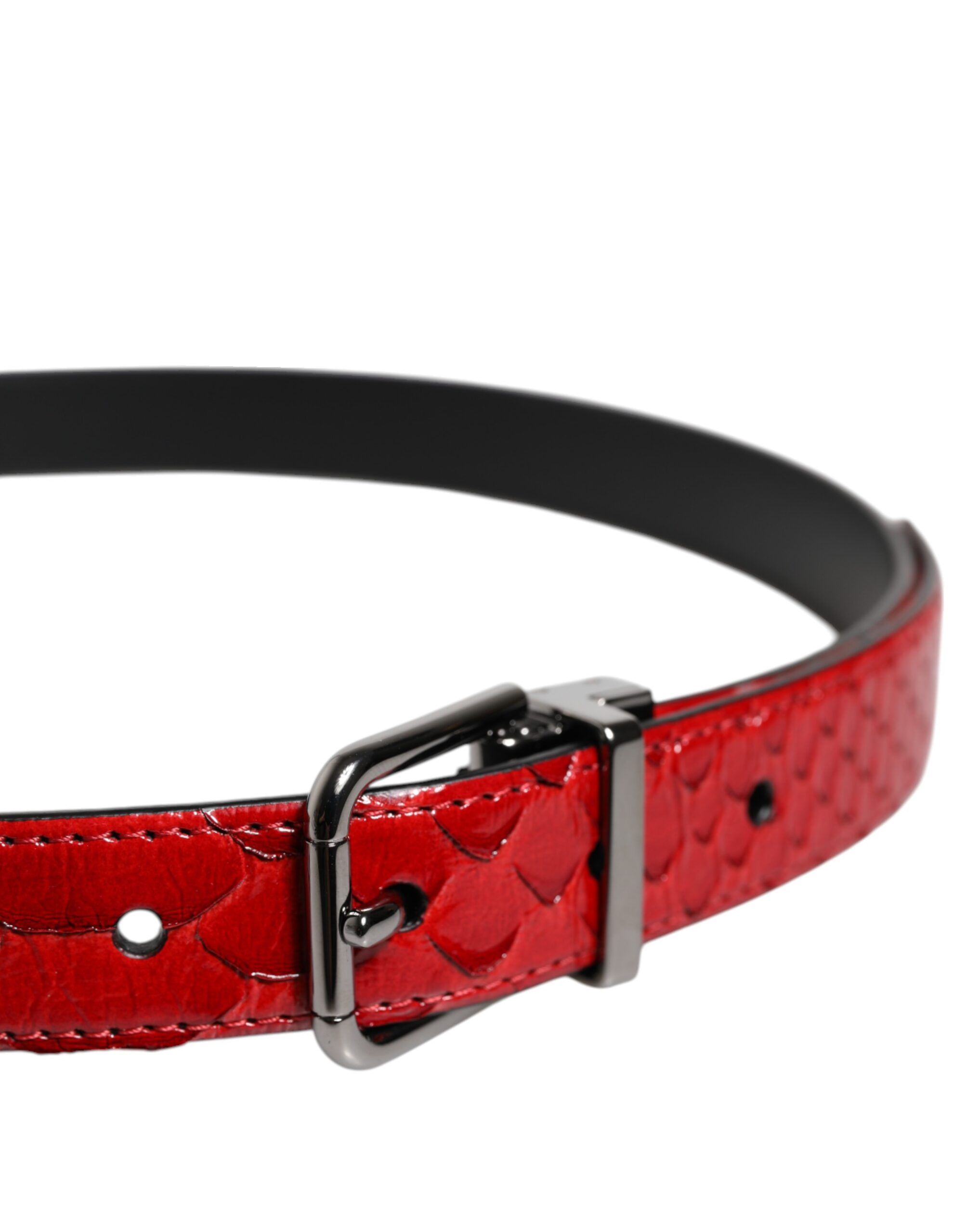 Exotic Leather Brass Metal Buckle Men's Belt - Dolce & Gabbana - Modalova