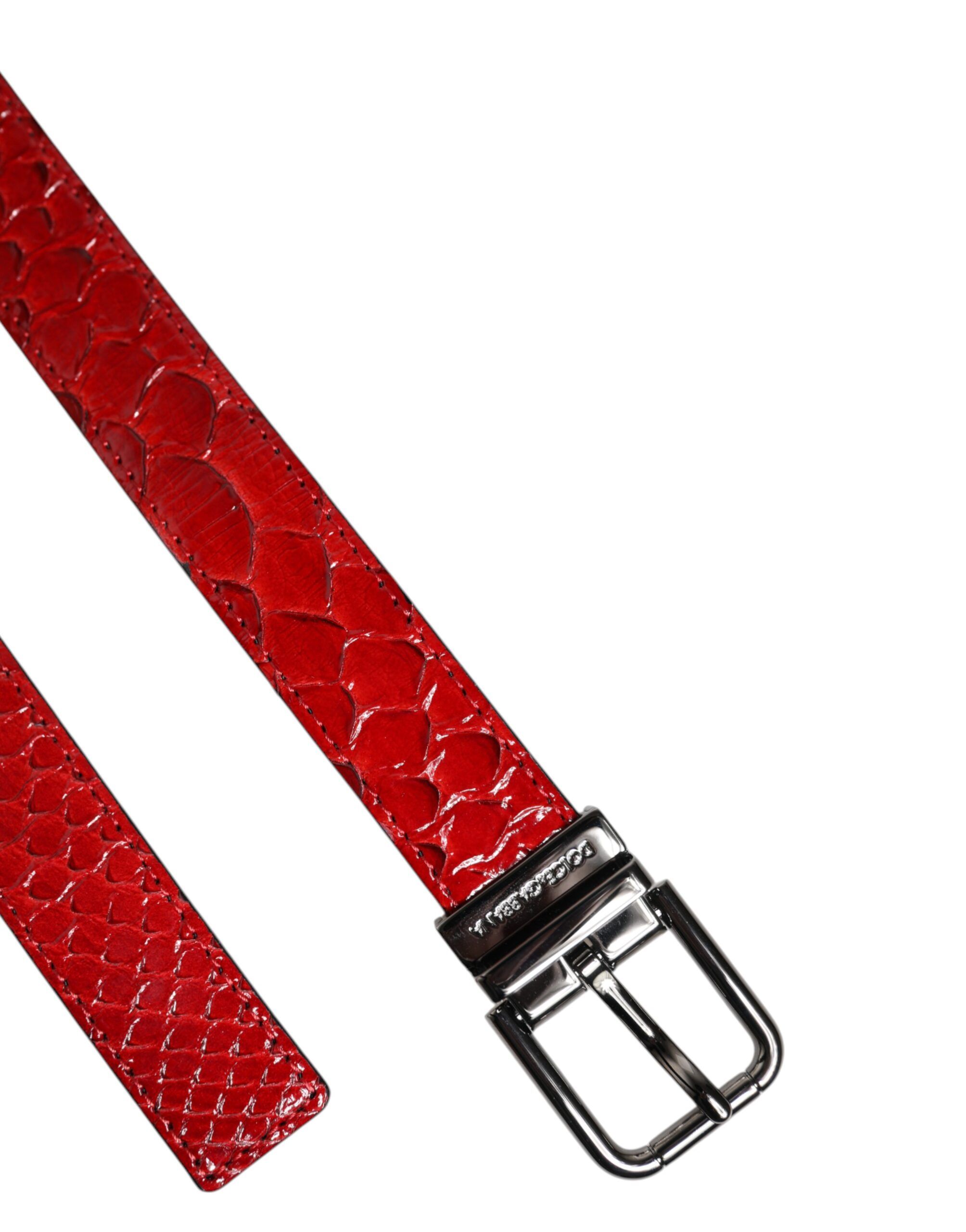 Exotic Leather Brass Metal Buckle Men's Belt - Dolce & Gabbana - Modalova