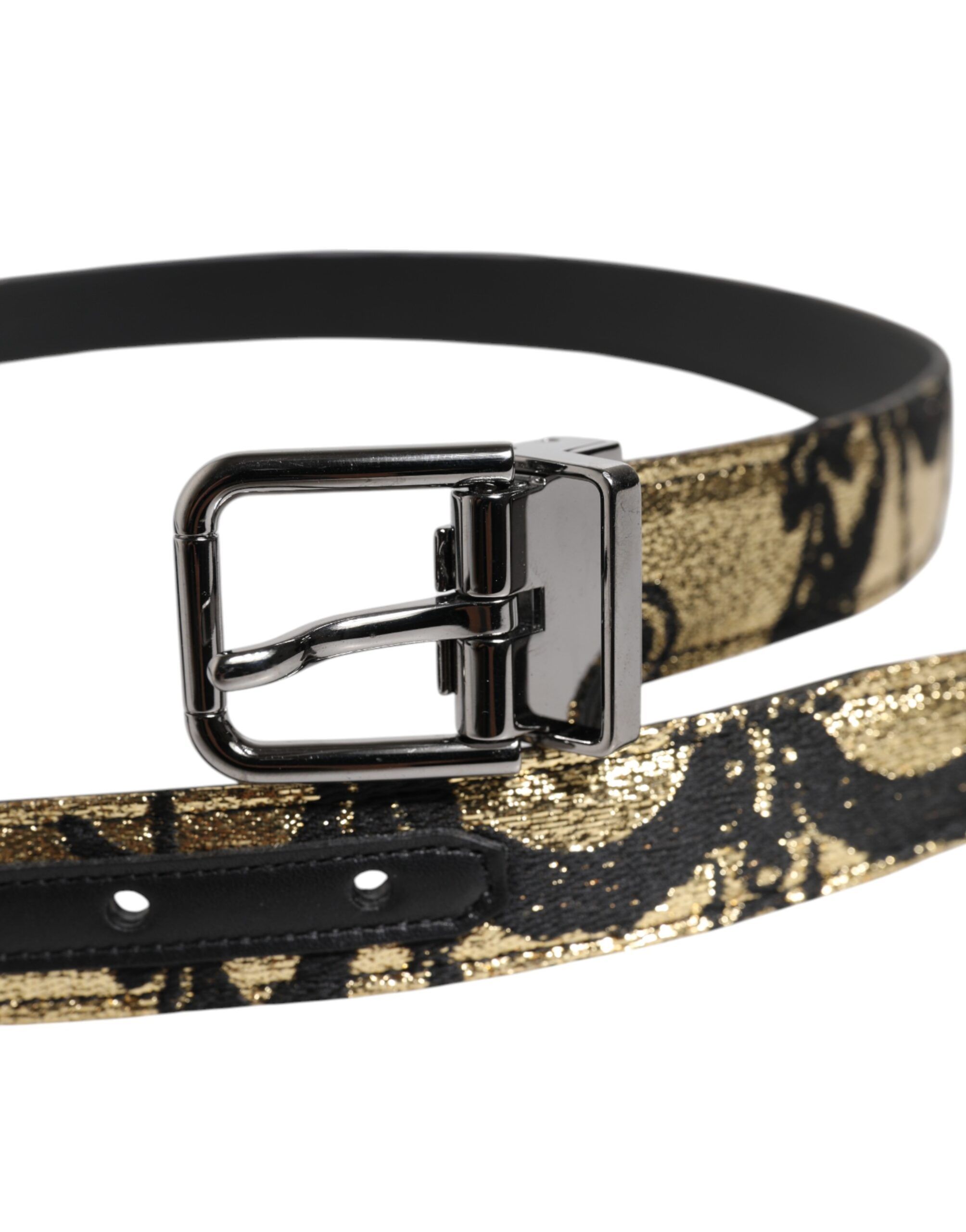Jacquard Leather Metal Buckle Men's Belt - Dolce & Gabbana - Modalova