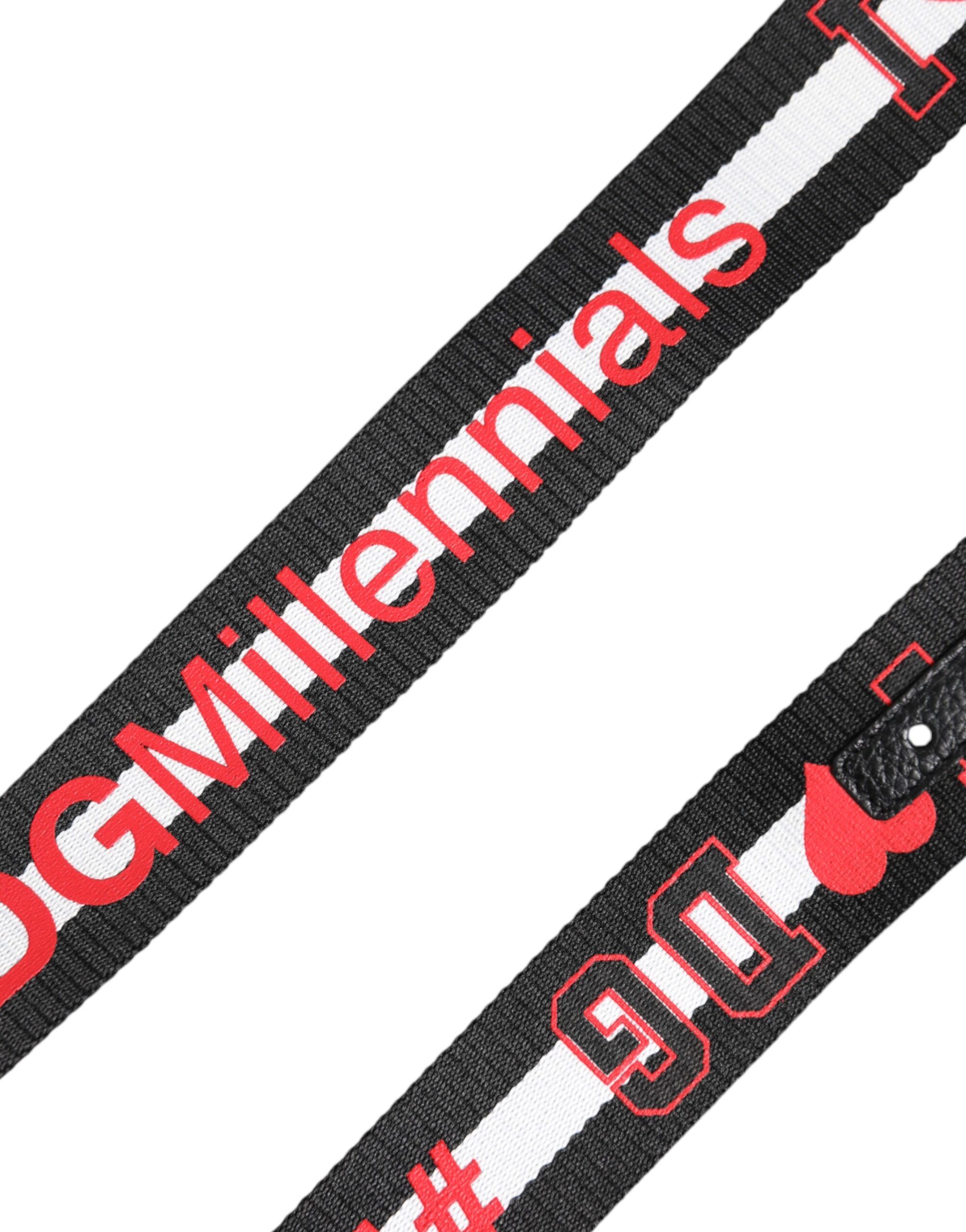 Polyester Logo Print DG Buckle Men's Belt - Dolce & Gabbana - Modalova