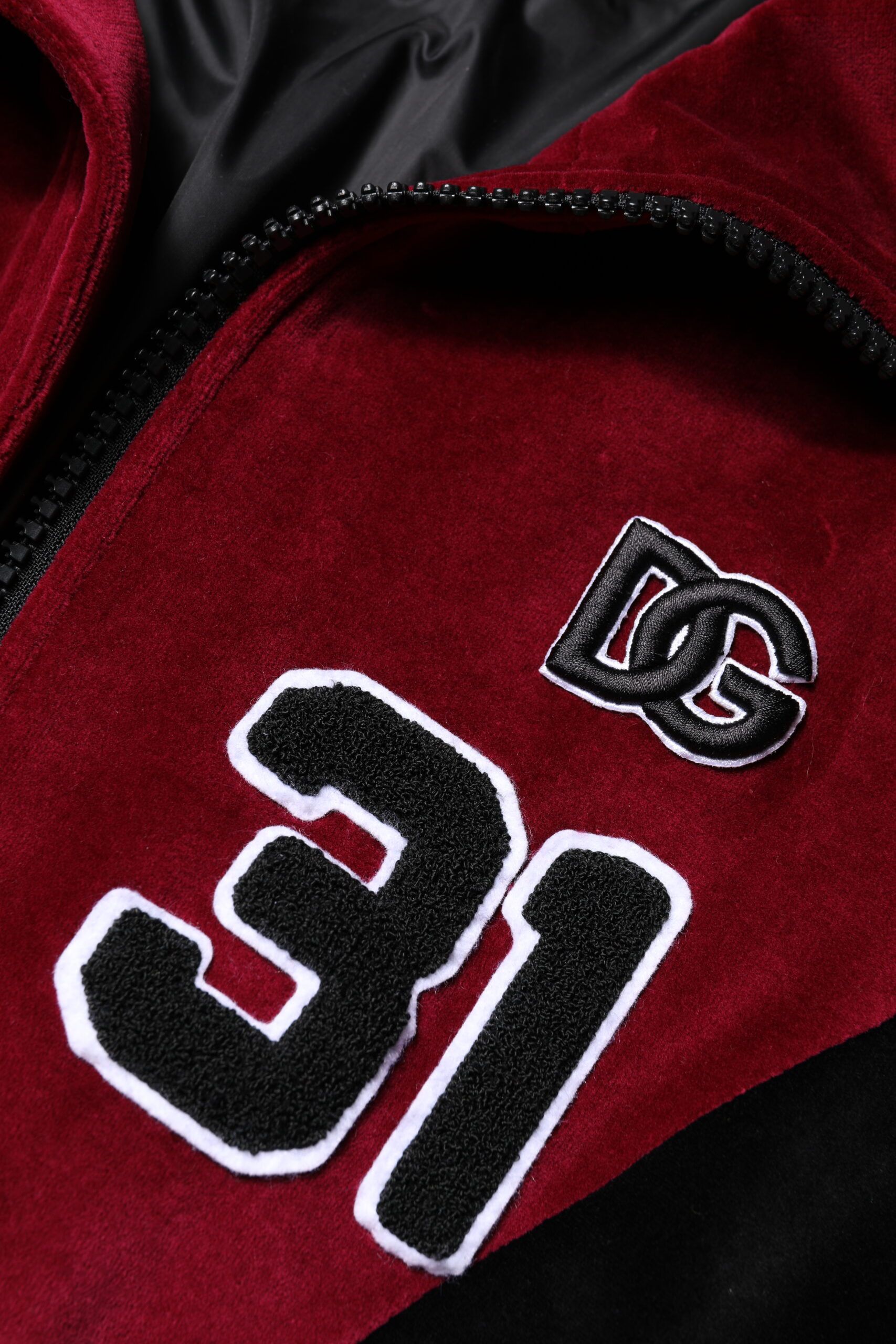 Red Black Cotton Logo FullZip Bomber Men's Jacket - Dolce & Gabbana - Modalova