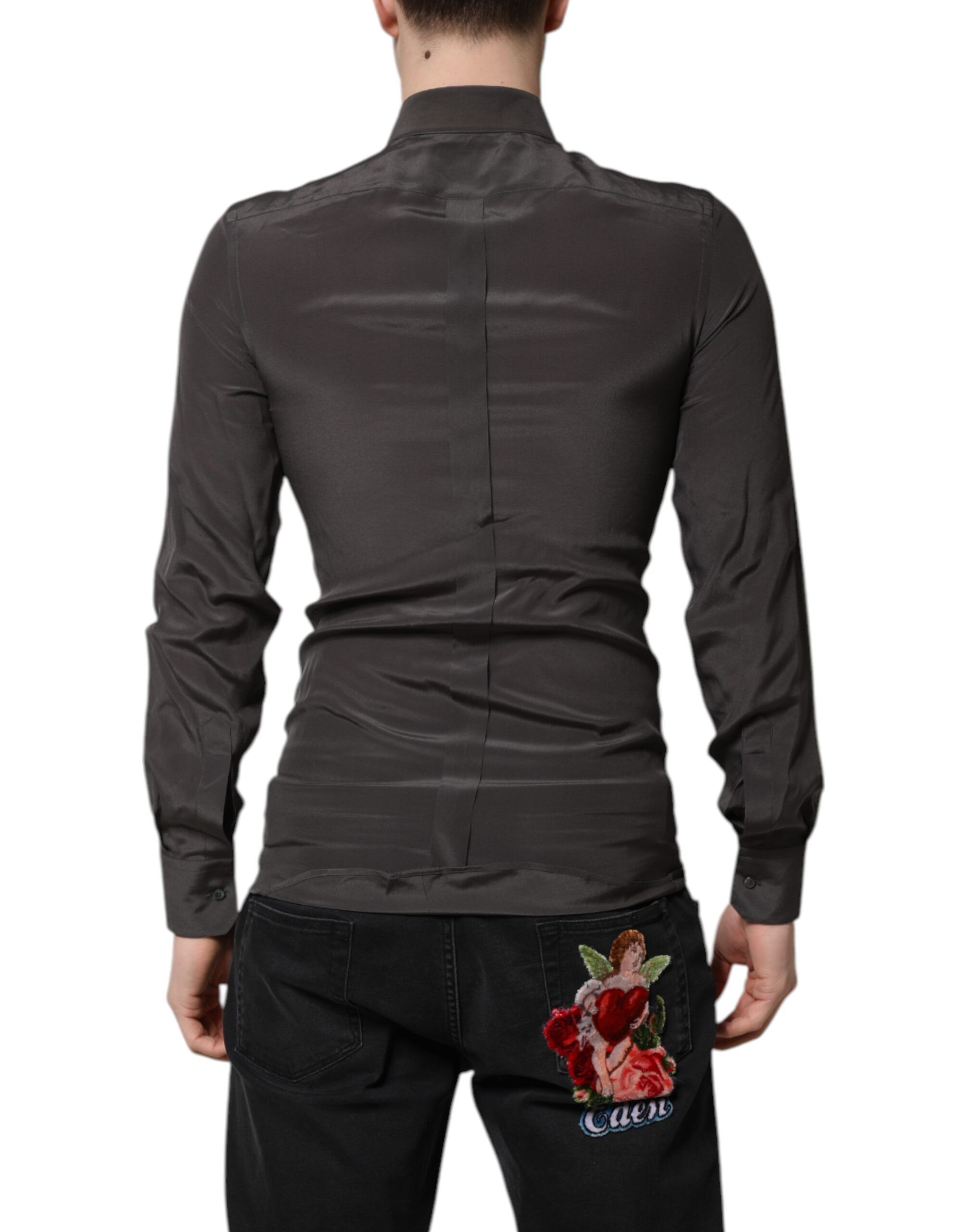 Silk GOLD Dress Formal Men's Shirt (Pre-Owned) - Dolce & Gabbana - Modalova