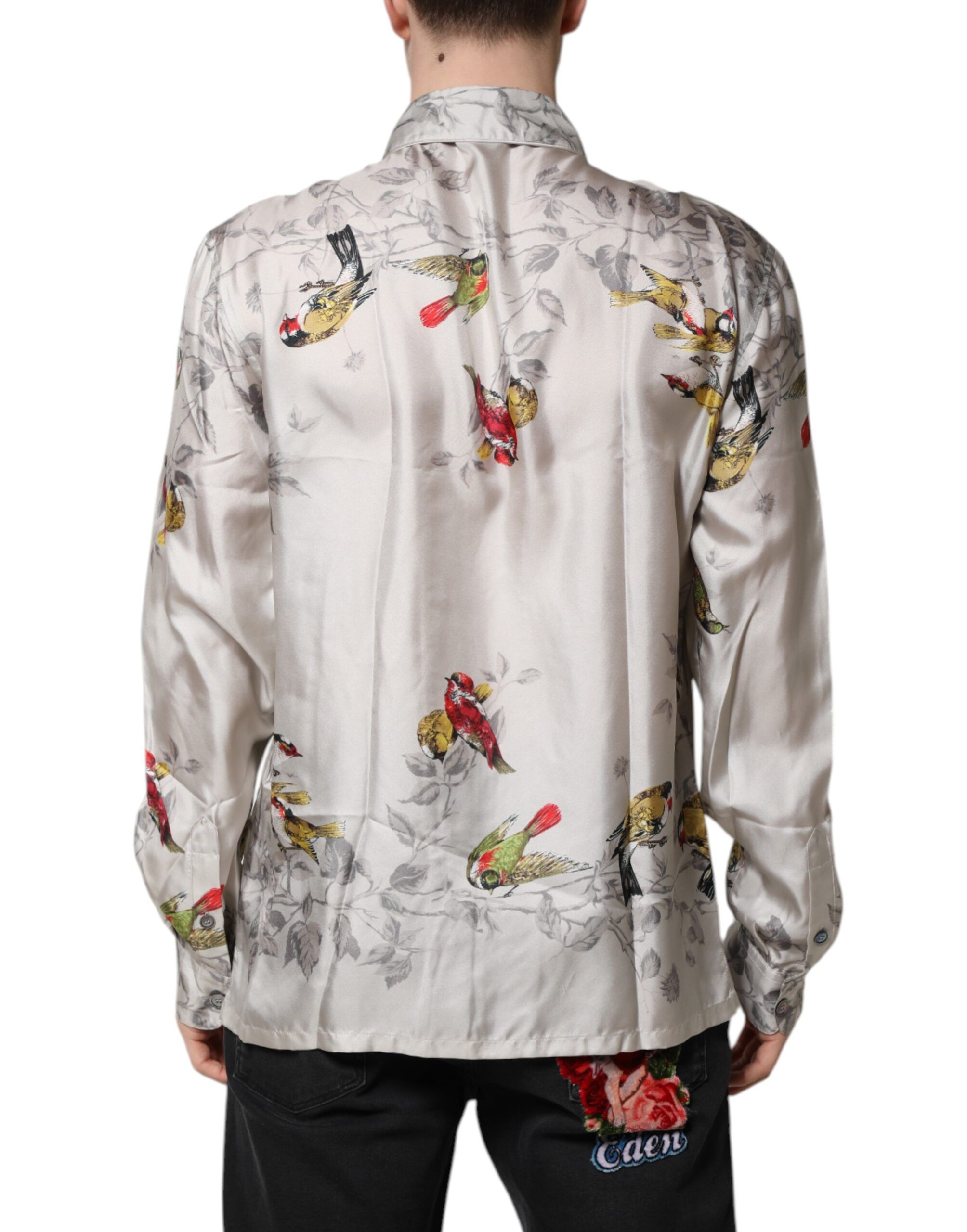 Silk Printed Button Down Men's Shirt - Dolce & Gabbana - Modalova