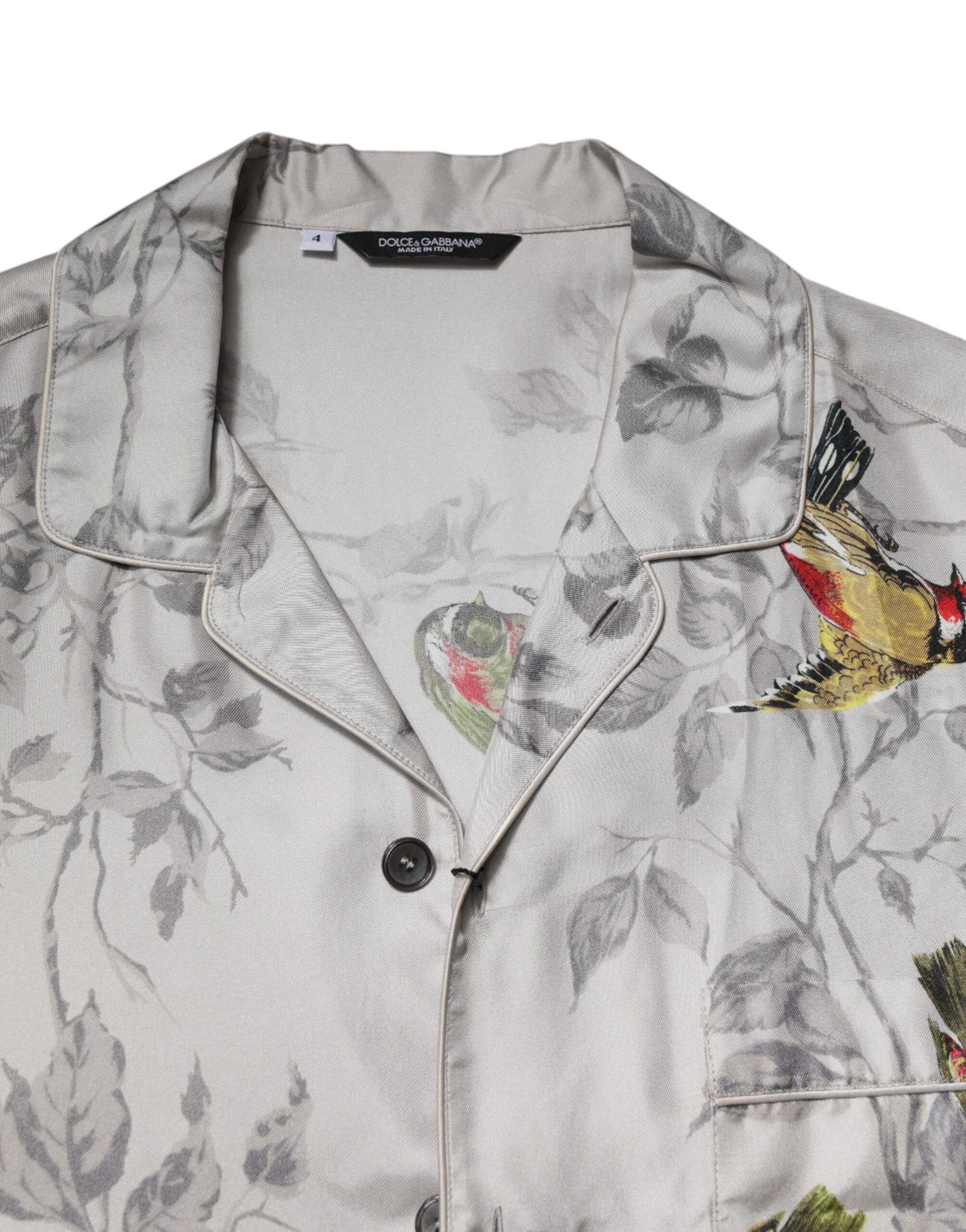 Silk Printed Button Down Men's Shirt - Dolce & Gabbana - Modalova