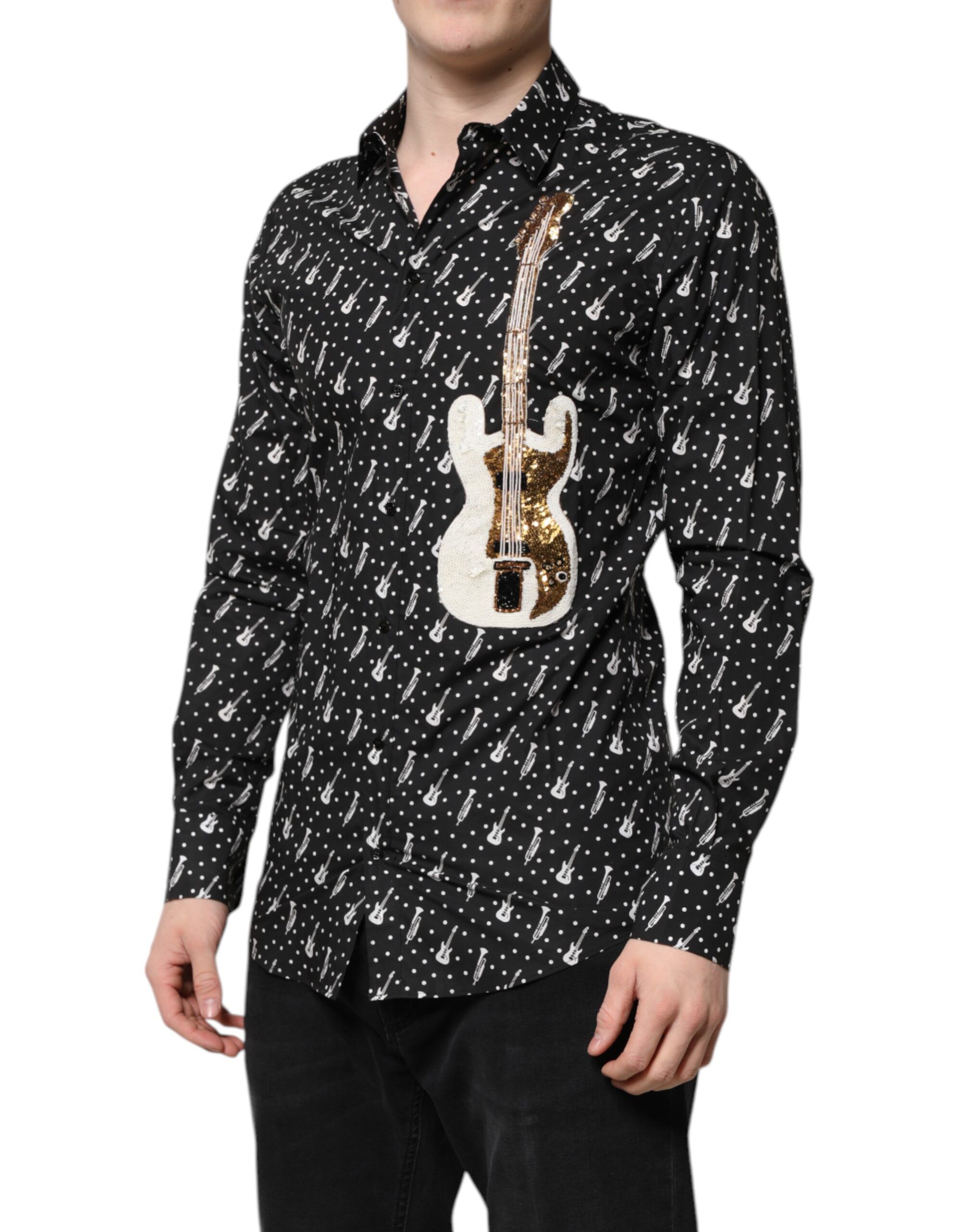 GOLD Instrument Embellished Men's Shirt - Dolce & Gabbana - Modalova