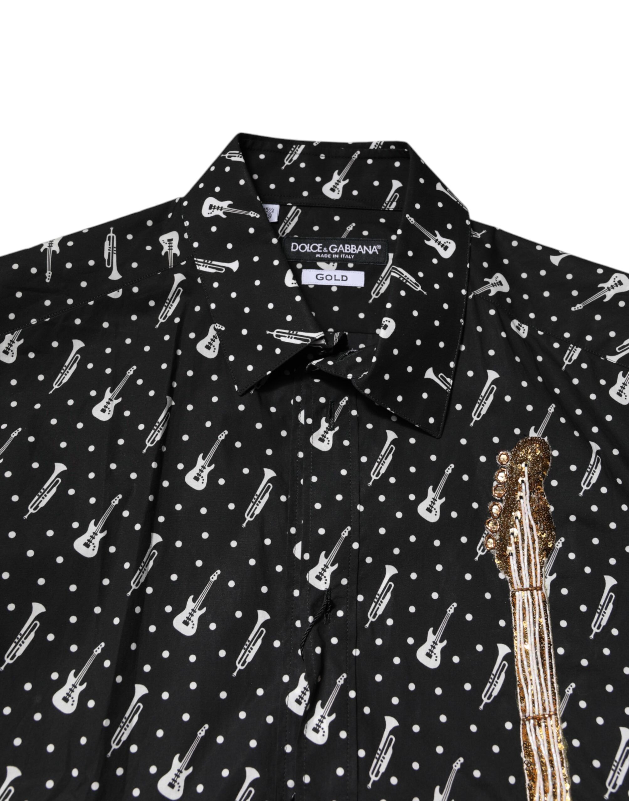 GOLD Instrument Embellished Men's Shirt - Dolce & Gabbana - Modalova