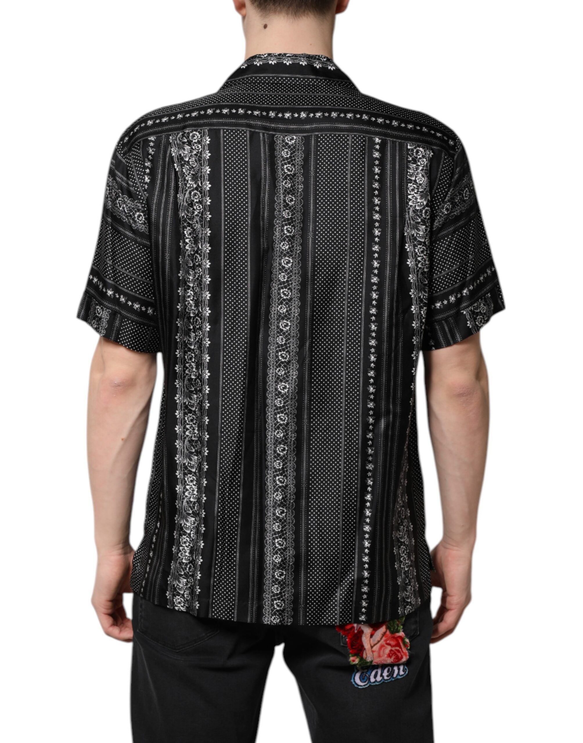 Silk Floral Print Short Sleeves Men's Shirt - Dolce & Gabbana - Modalova