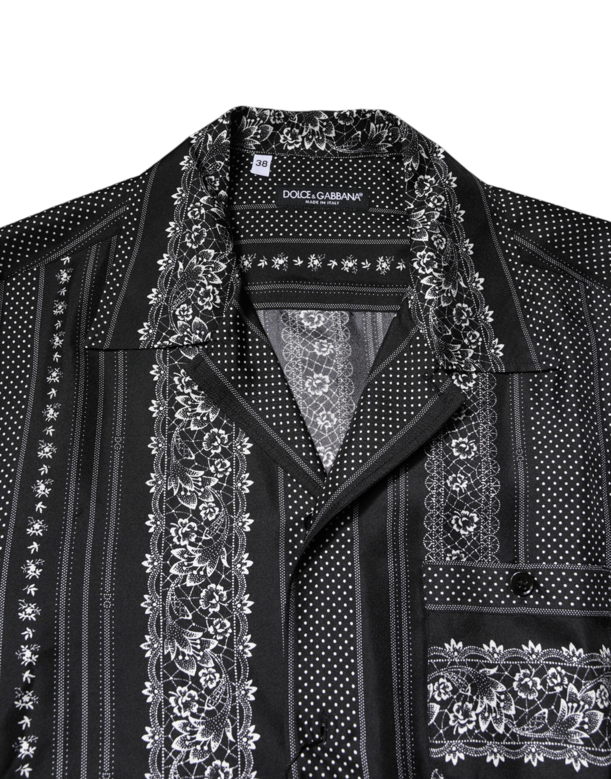Silk Floral Print Short Sleeves Men's Shirt - Dolce & Gabbana - Modalova