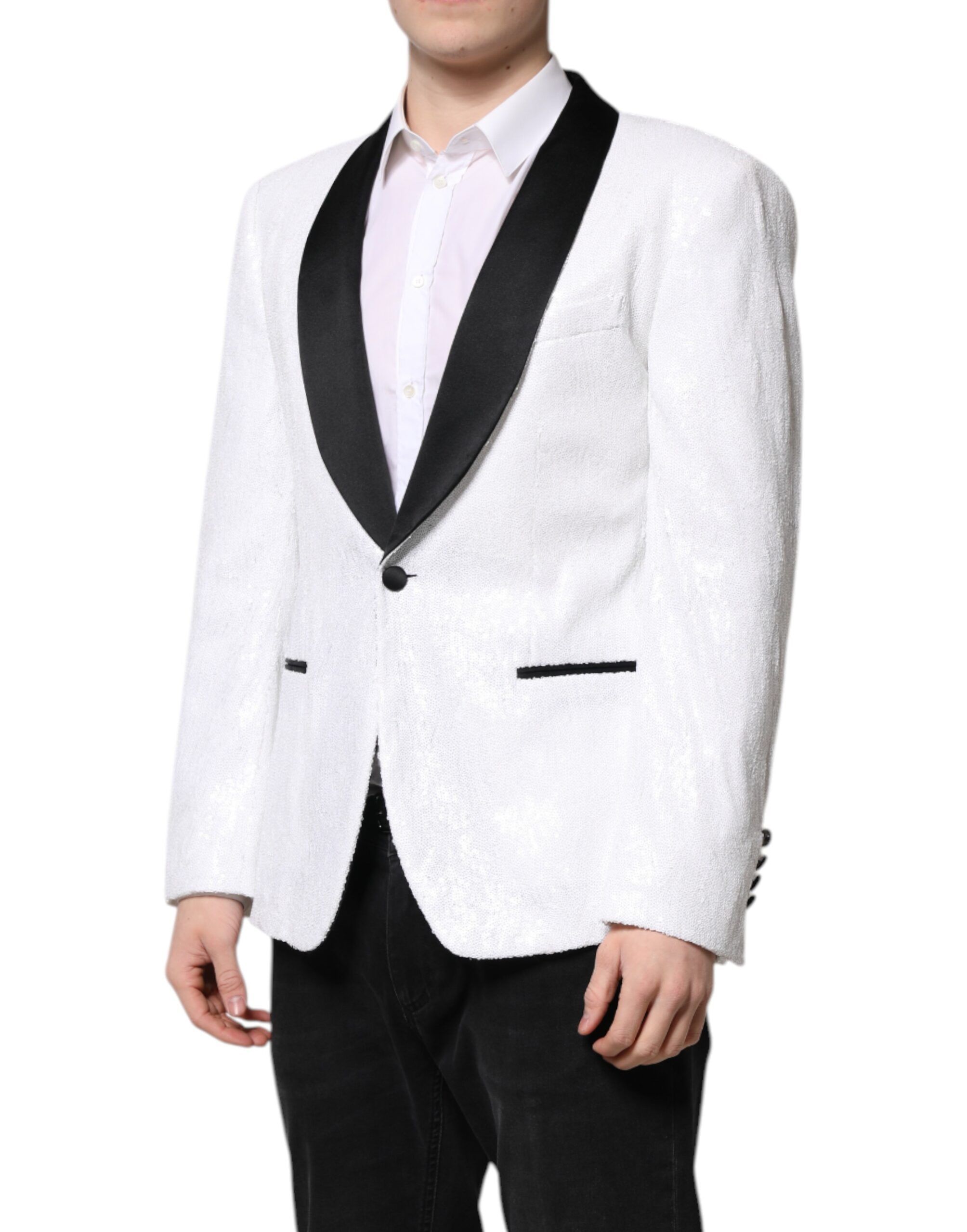 White Nylon Single Breasted Coat Men's Blazer - Dolce & Gabbana - Modalova