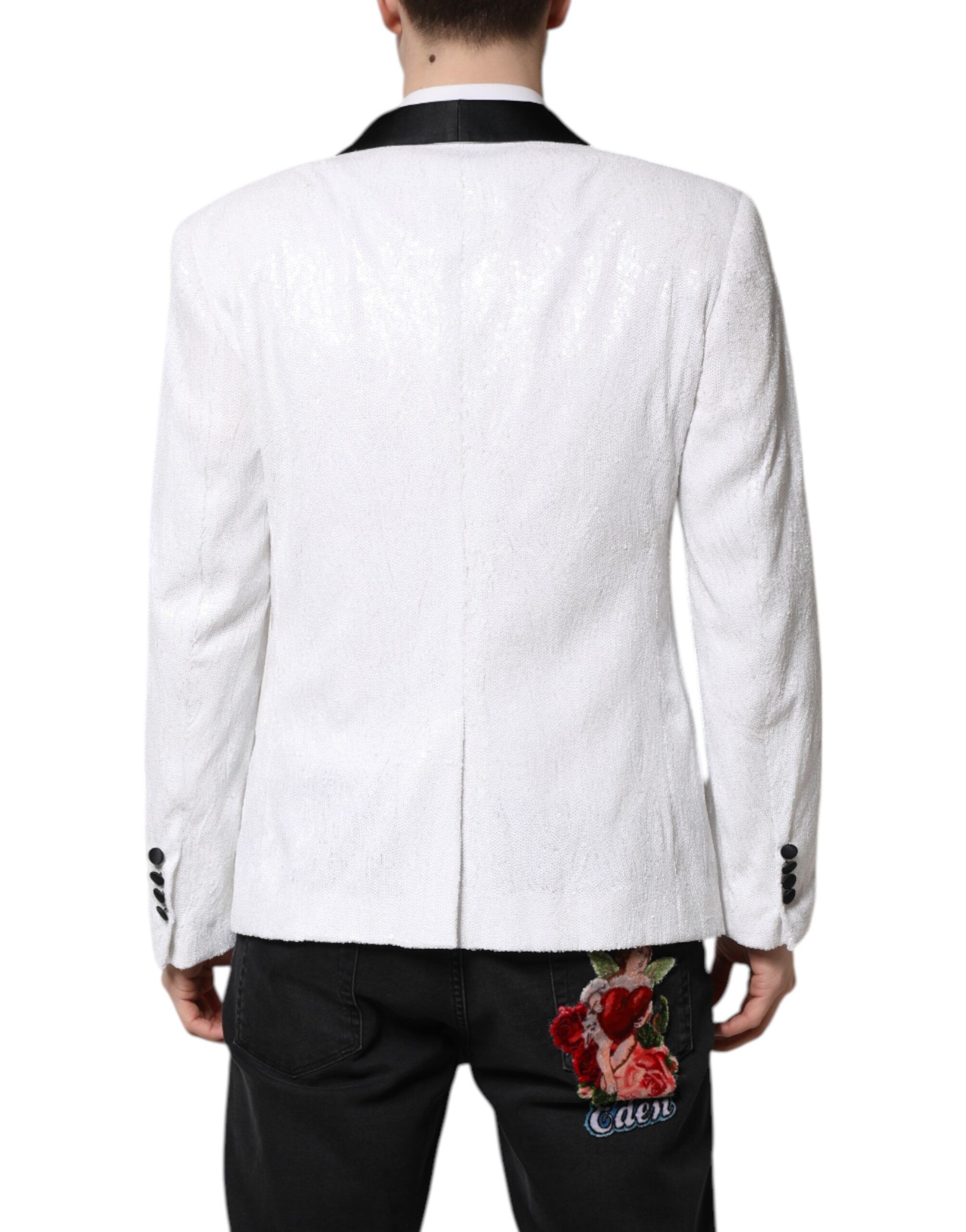 White Nylon Single Breasted Coat Men's Blazer - Dolce & Gabbana - Modalova