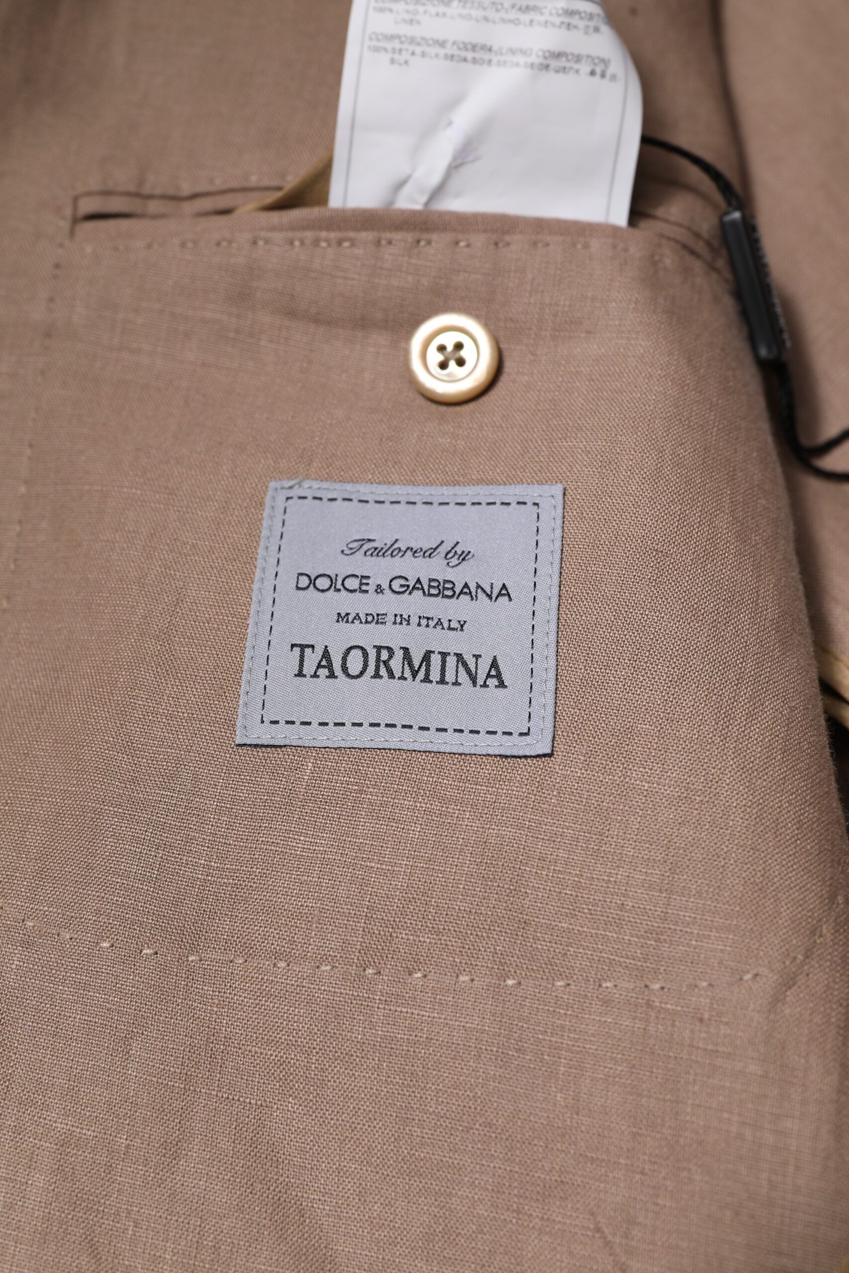 Beige TAORMINA Single Breasted Coat Men's Blazer - Dolce & Gabbana - Modalova