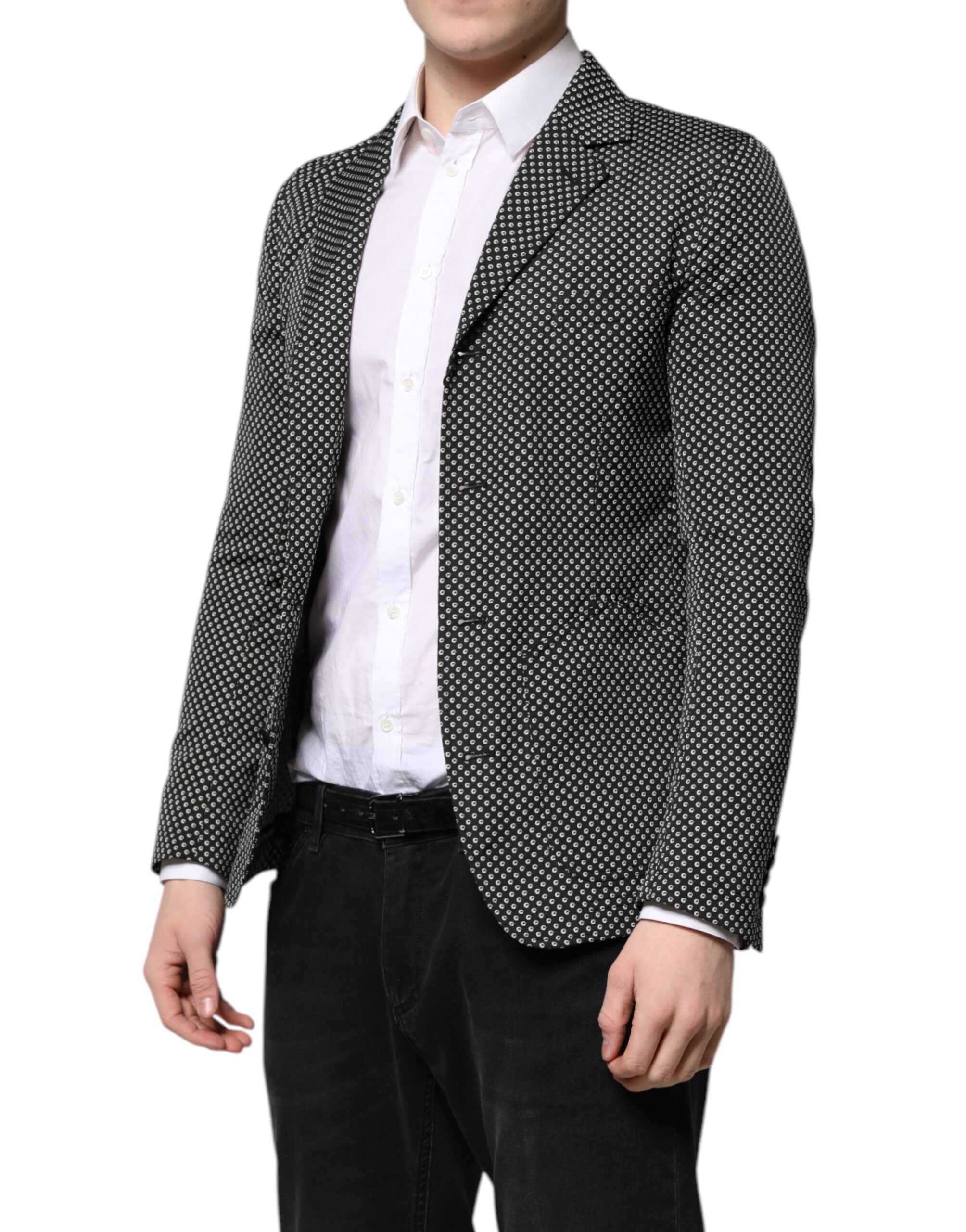White Patterned Men Suit Coat Men's Blazer - Dolce & Gabbana - Modalova