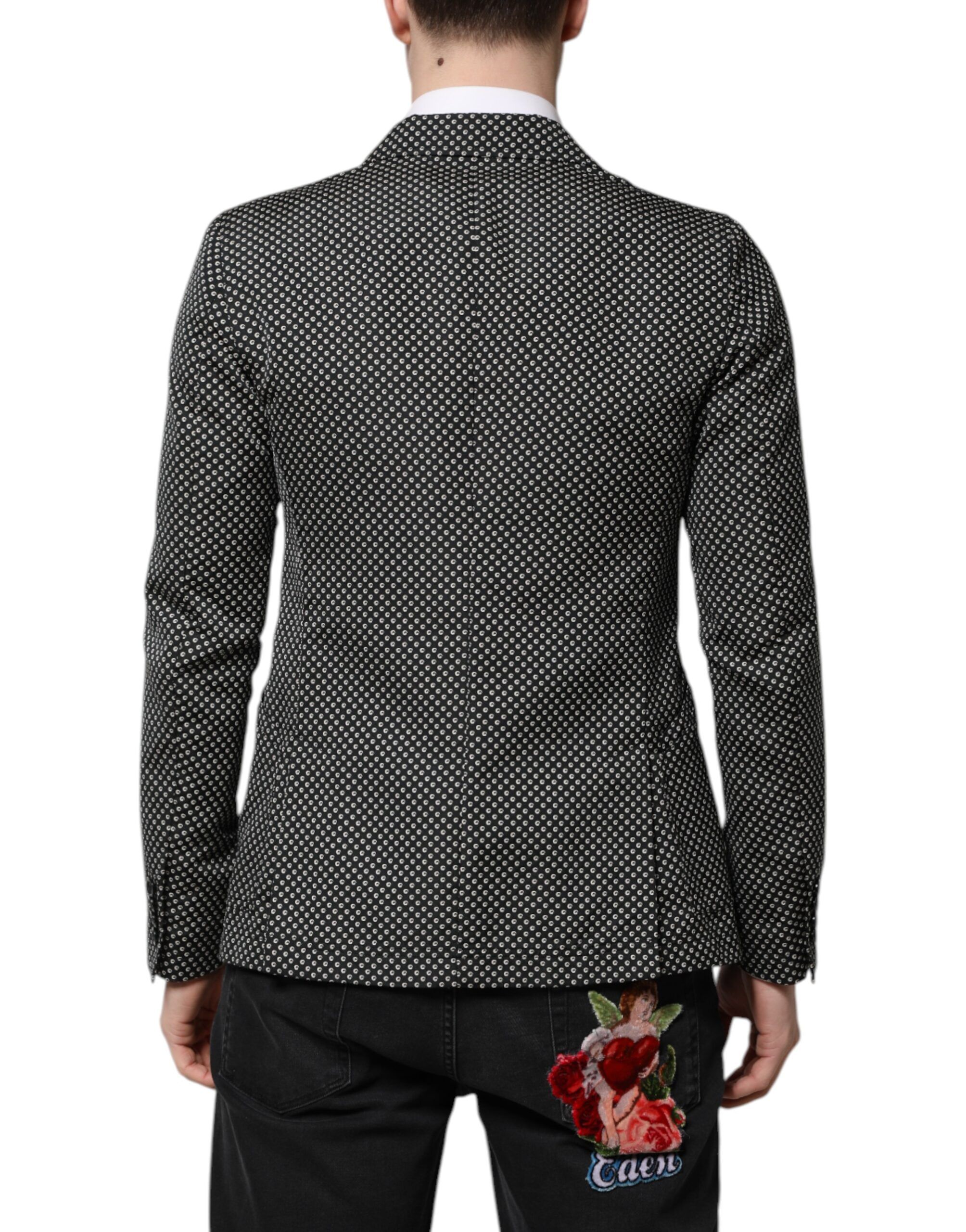 White Patterned Men Suit Coat Men's Blazer - Dolce & Gabbana - Modalova