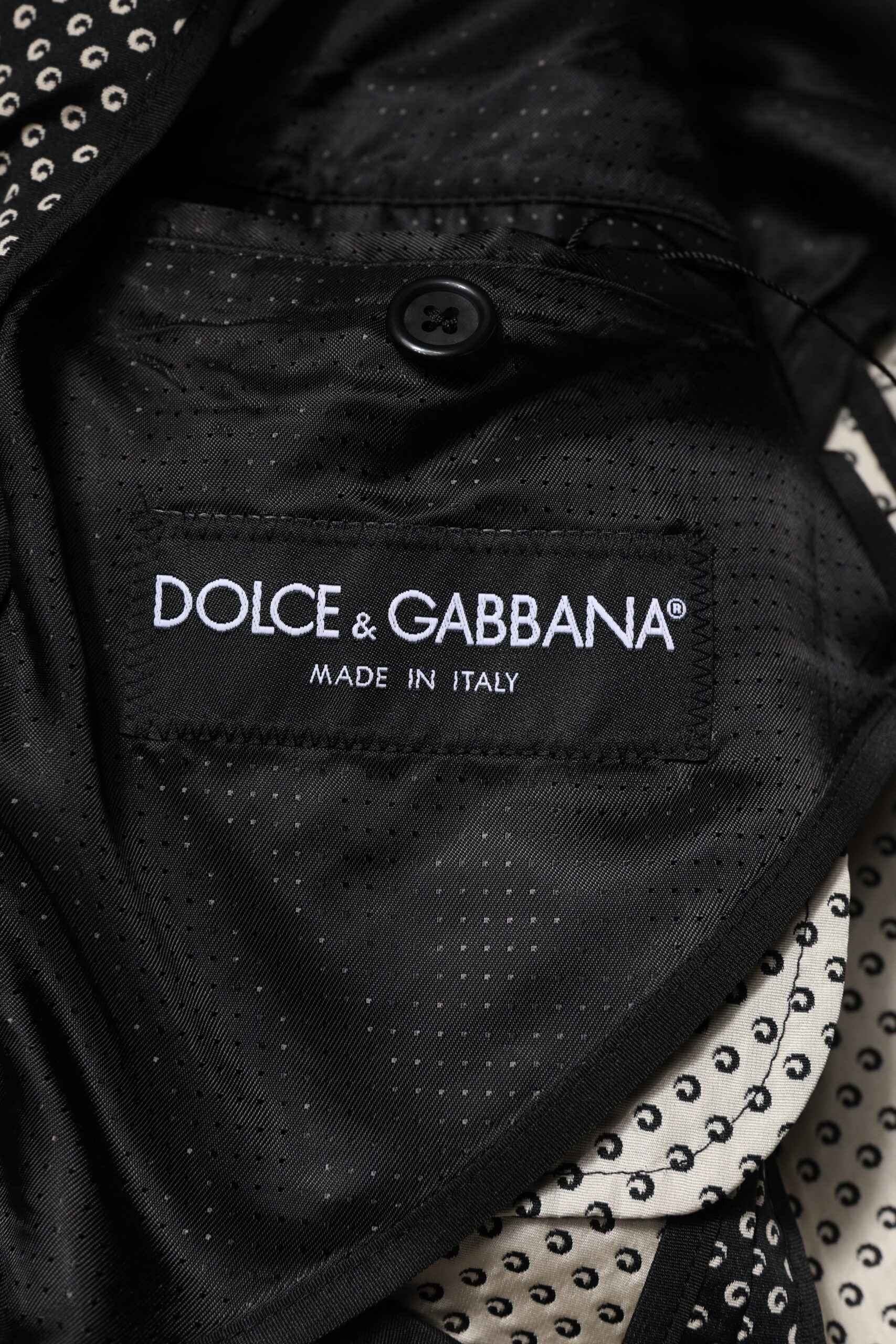White Patterned Men Suit Coat Men's Blazer - Dolce & Gabbana - Modalova