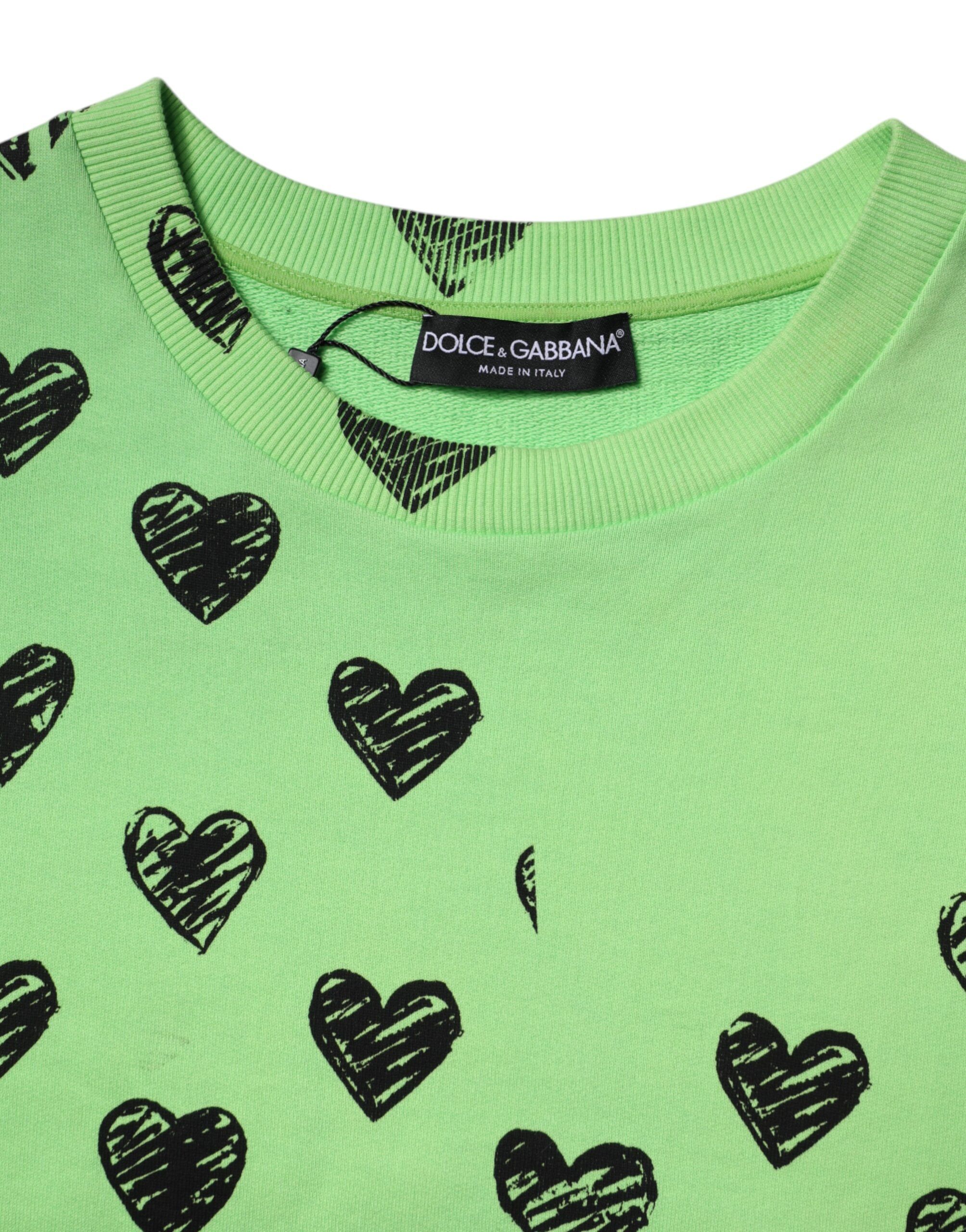 Heart Print Crew Neck Pullover Men's Sweater (Pre-Owned) - Dolce & Gabbana - Modalova