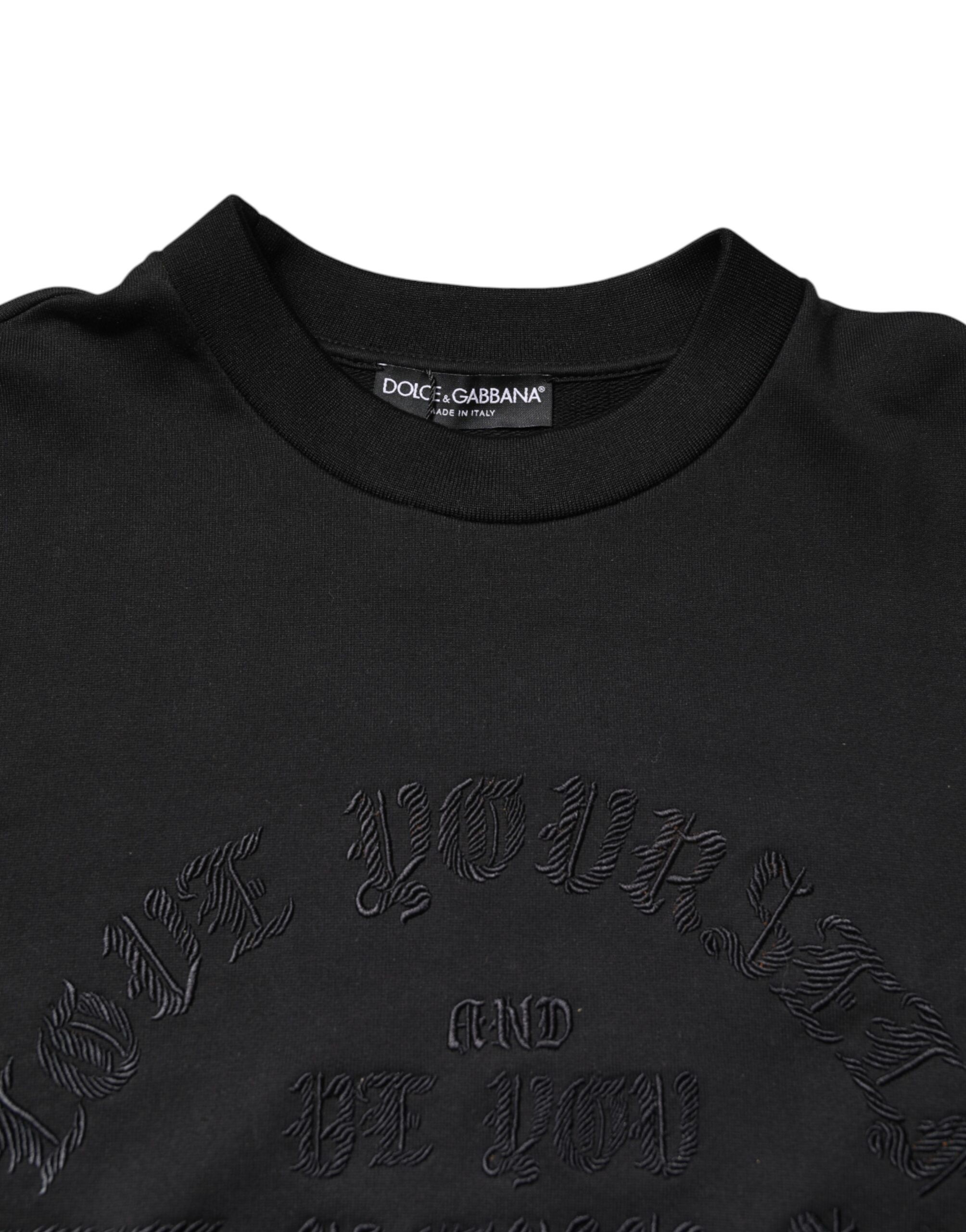 Embroidered Crew Neck Pullover Men's Sweater - Dolce & Gabbana - Modalova