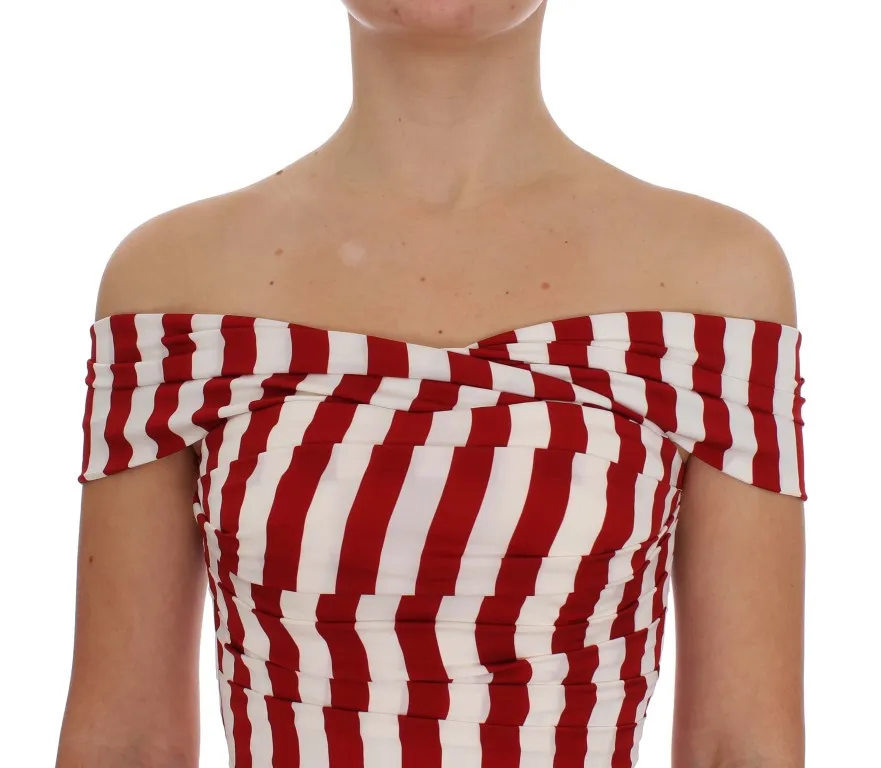 White Silk Stretch Women's Dress - Dolce & Gabbana - Modalova