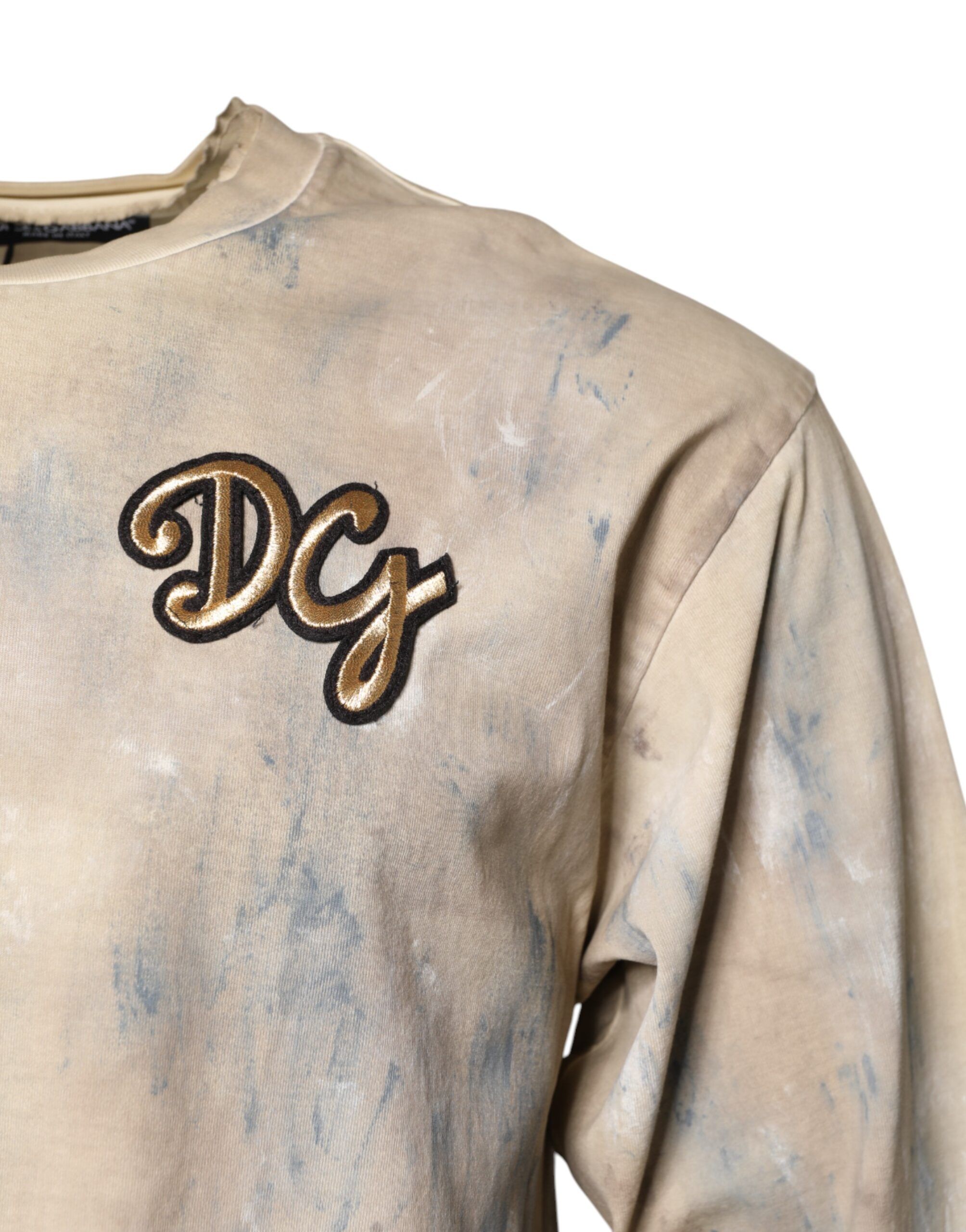 Tie Dye DG Embroidery Cropped Men's T-shirt - Dolce & Gabbana - Modalova