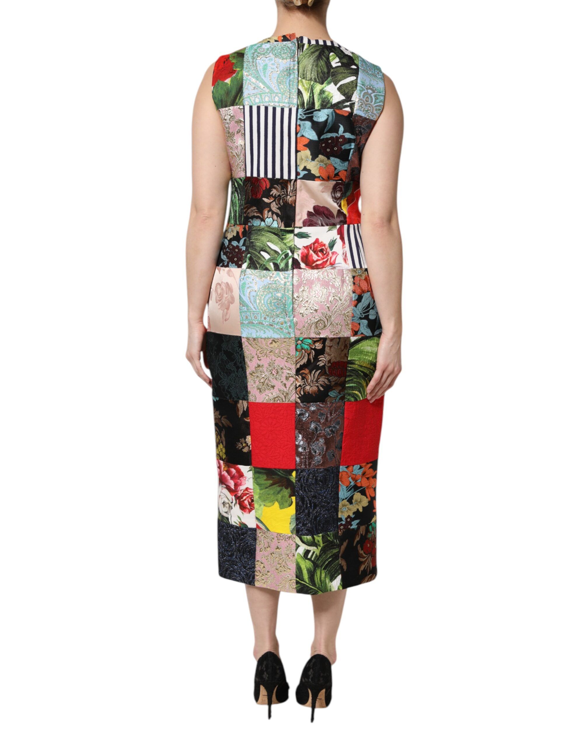 Patchwork Sleeveless Sheath Women's Dress - Dolce & Gabbana - Modalova
