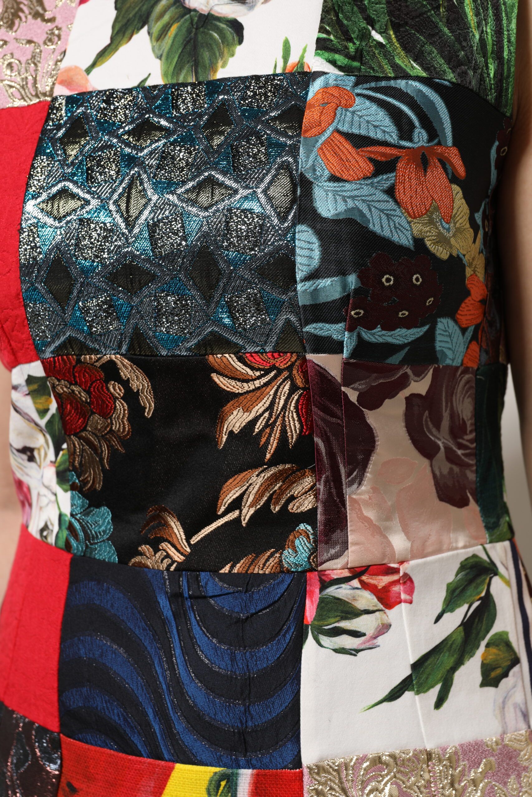 Patchwork Sleeveless Sheath Women's Dress - Dolce & Gabbana - Modalova