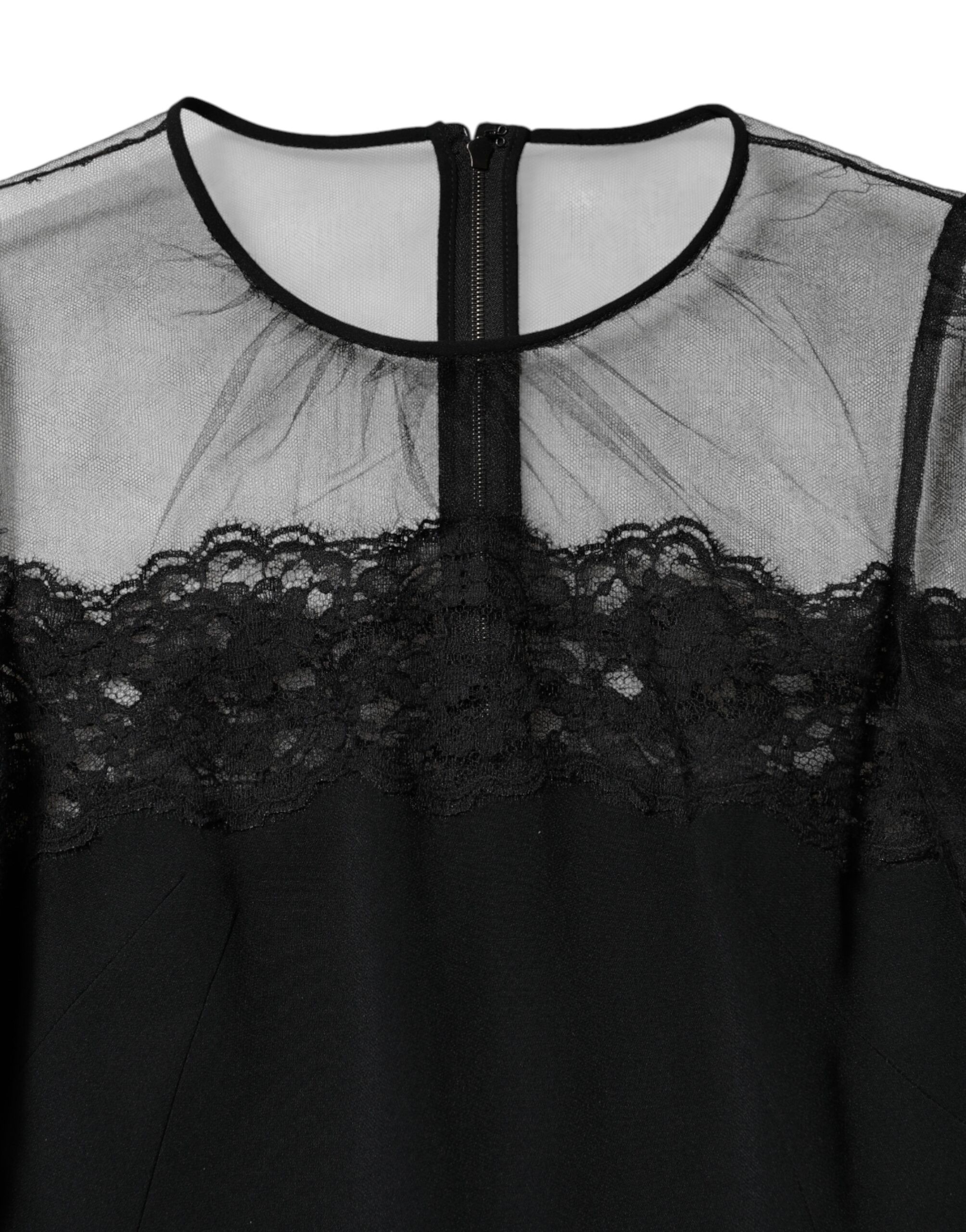 Lace Trim Nylon Tulle Sheath Midi Women's Dress (Pre-Owned) - Dolce & Gabbana - Modalova