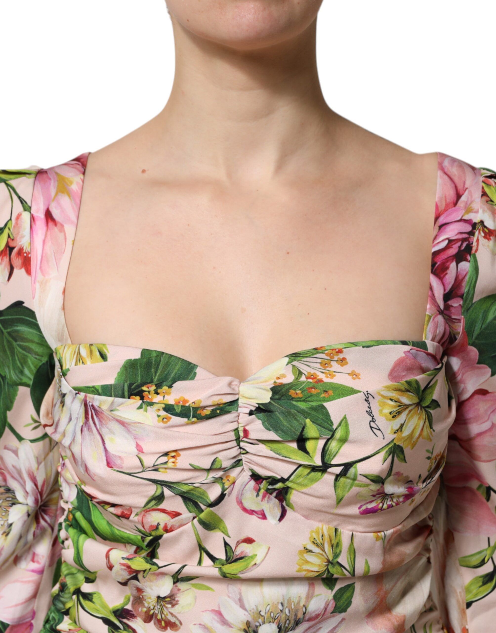 Floral Silk Fit And Flared Midi Women's Dress - Dolce & Gabbana - Modalova