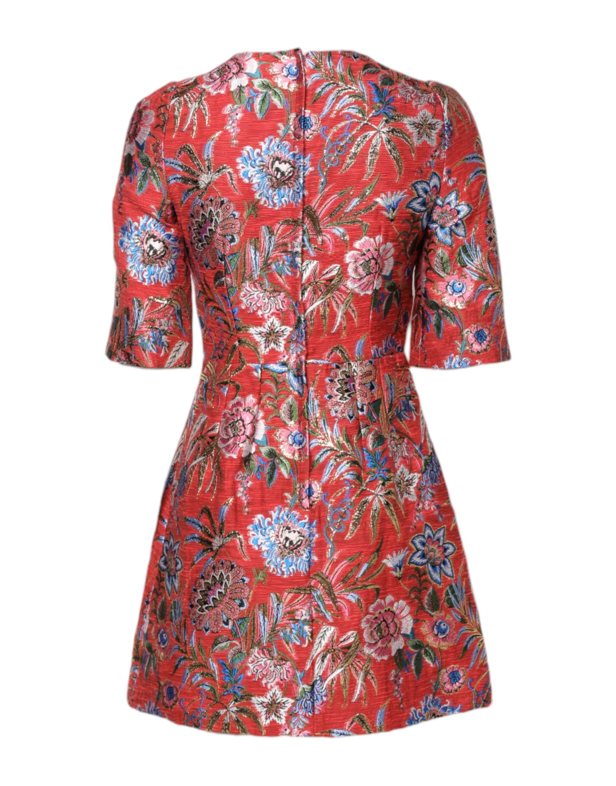 Floral Jacquard A-line Mini Women's Dress - Dolce & Gabbana - Modalova