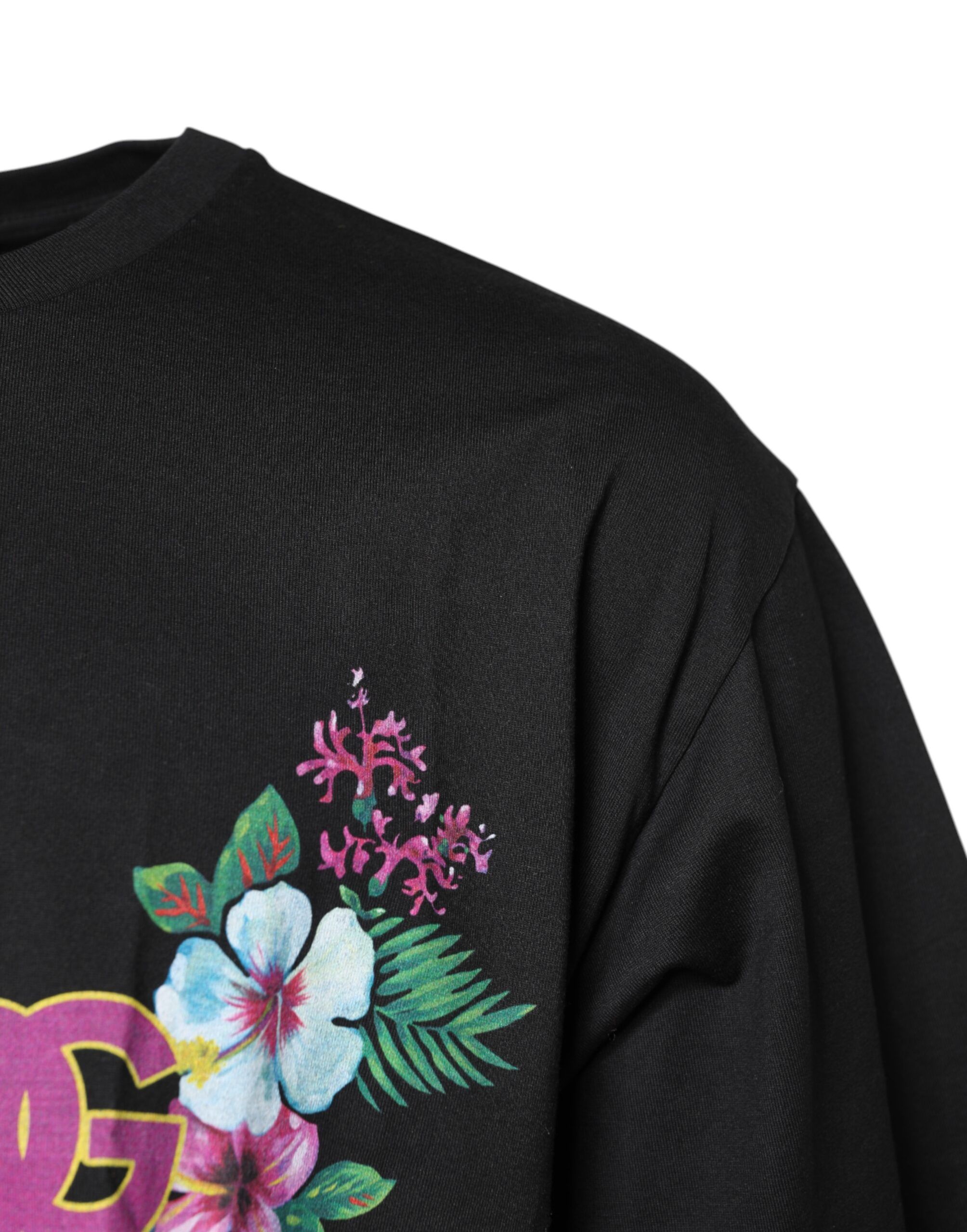DG Floral Print Crew Neck Men's T-shirt - Dolce & Gabbana - Modalova