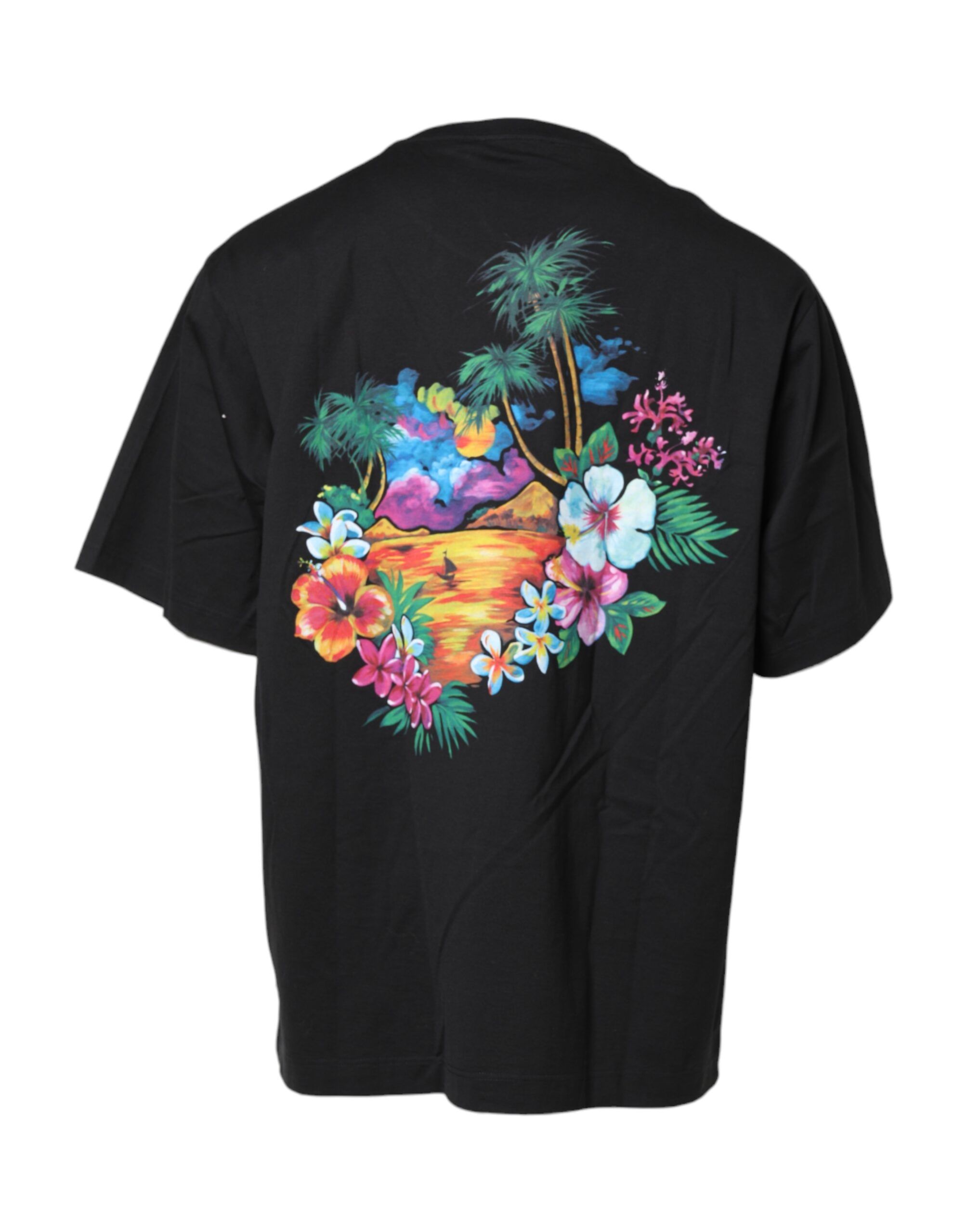 DG Floral Print Crew Neck Men's T-shirt - Dolce & Gabbana - Modalova