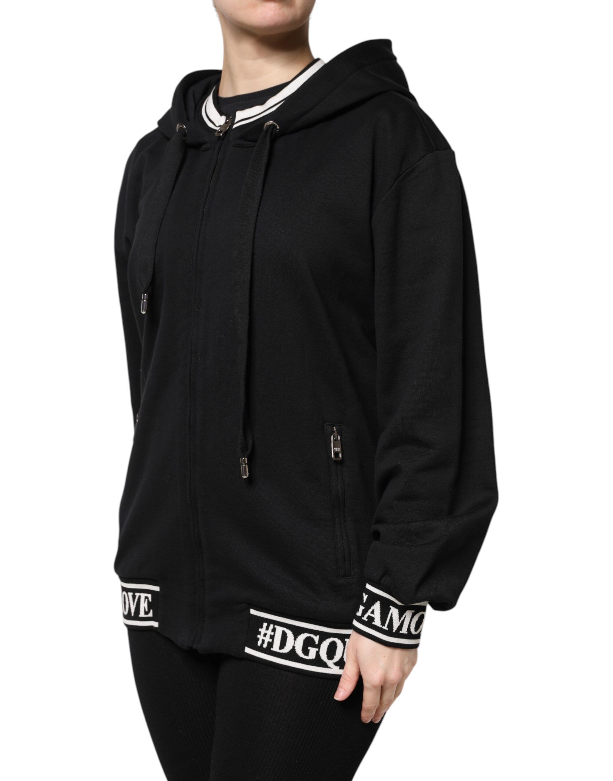 Cotton Hooded Full Zip Sweatshirt Women's Sweater - Dolce & Gabbana - Modalova