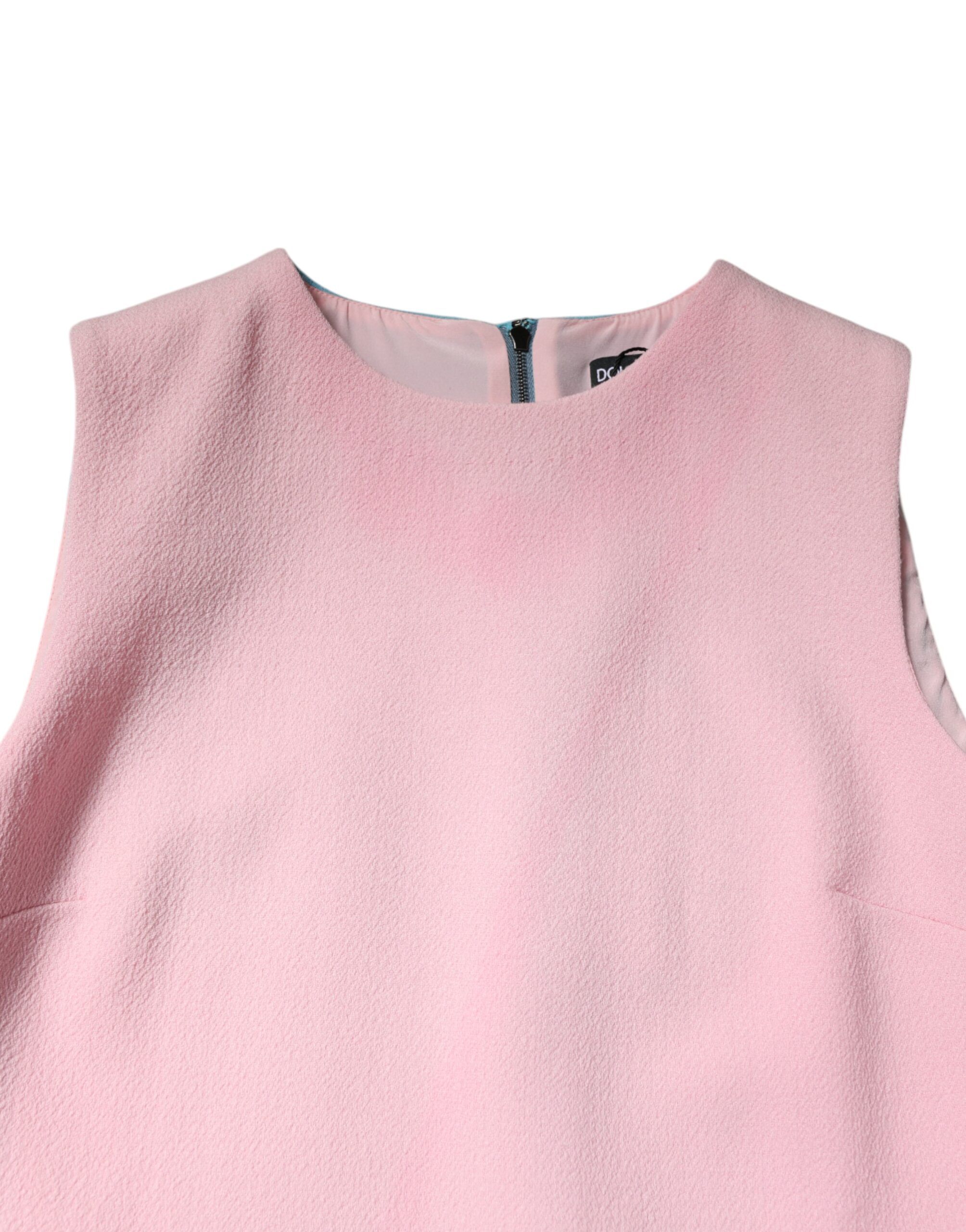 Blue Wool Sleeveless Shift Mini Women's Dress (Pre-Owned) - Dolce & Gabbana - Modalova
