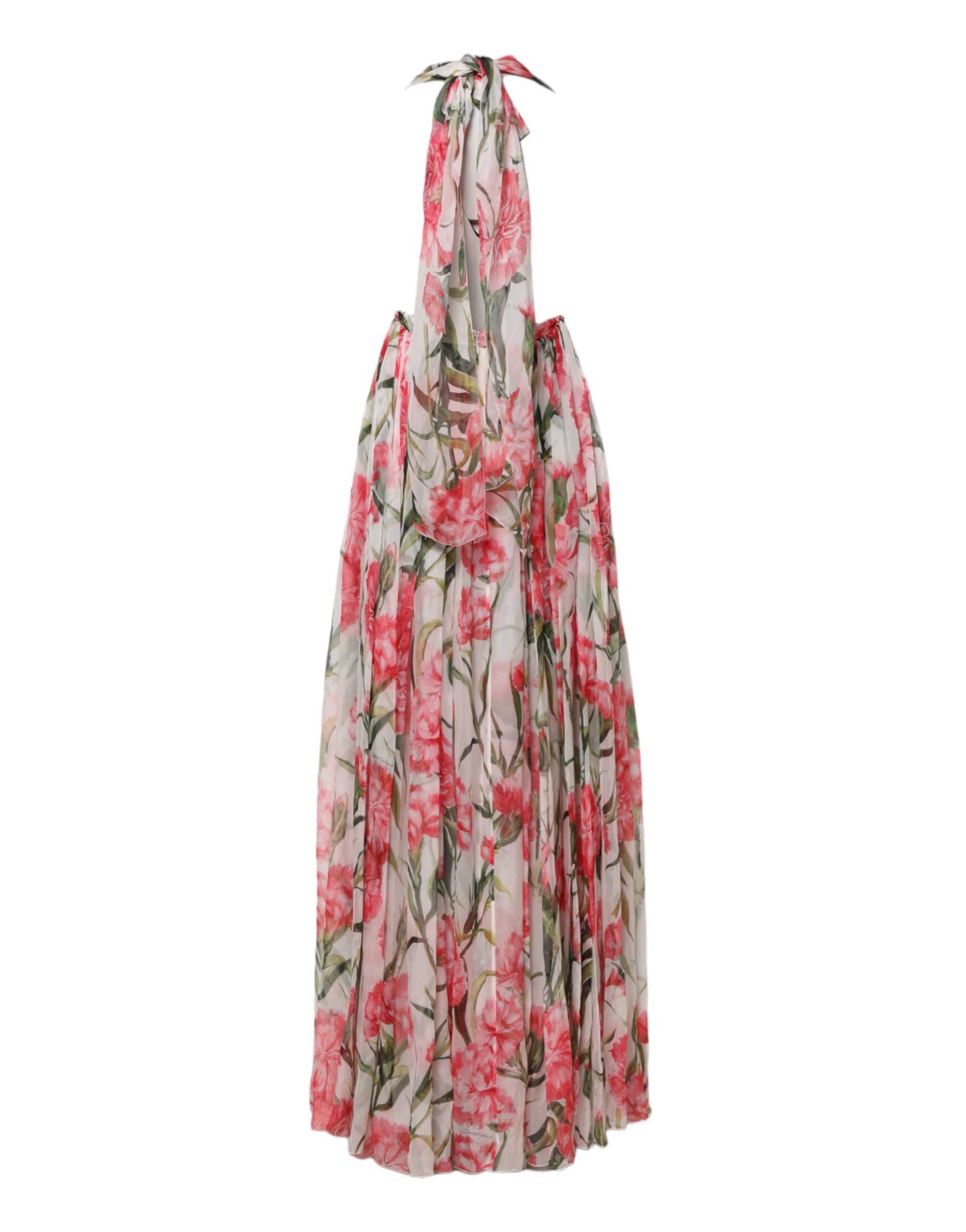Floral Silk Halter A-line Maxi Women's Dress (Pre-Owned) - Dolce & Gabbana - Modalova