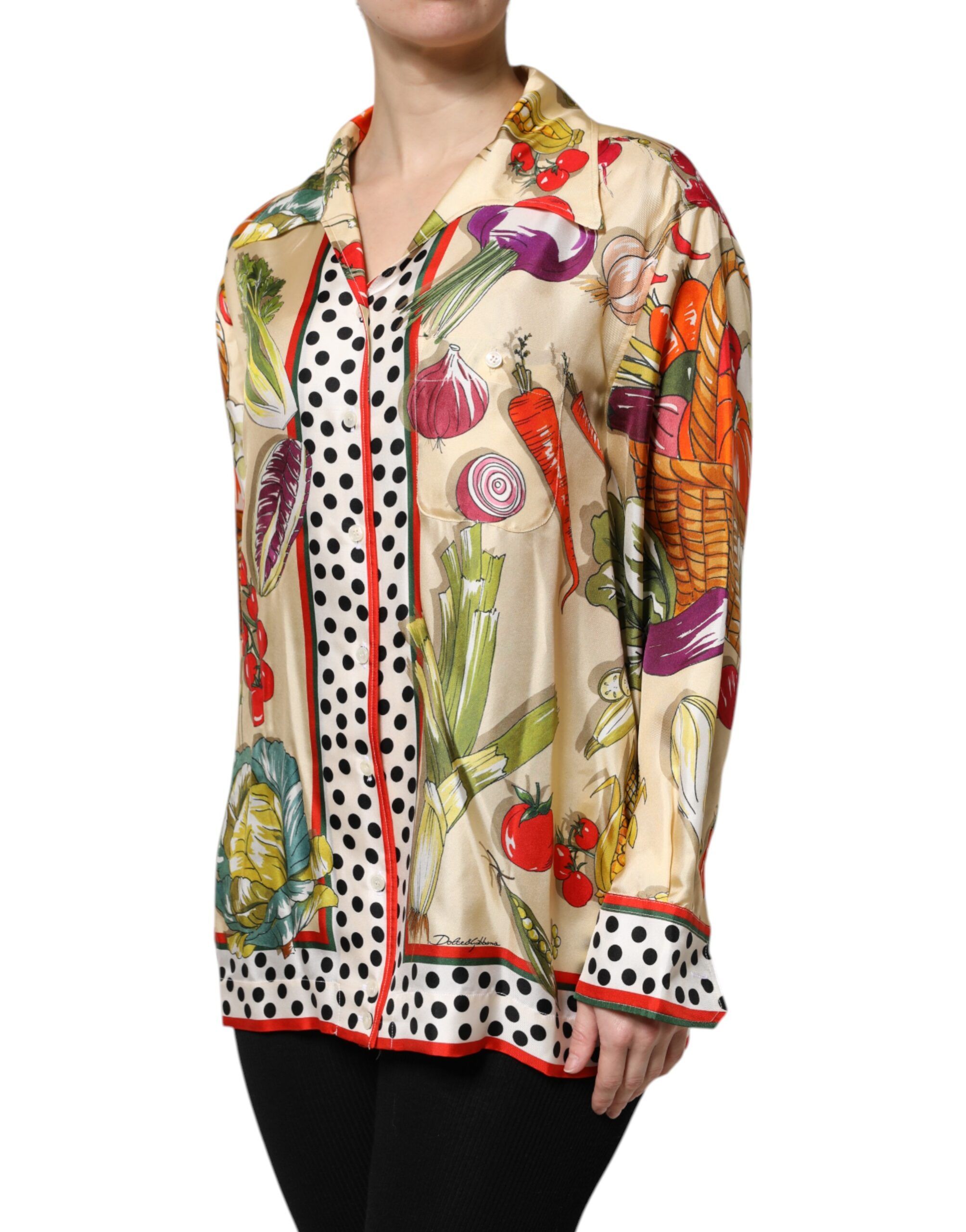Vegetables Silk Long Sleeves Women's Top - Dolce & Gabbana - Modalova
