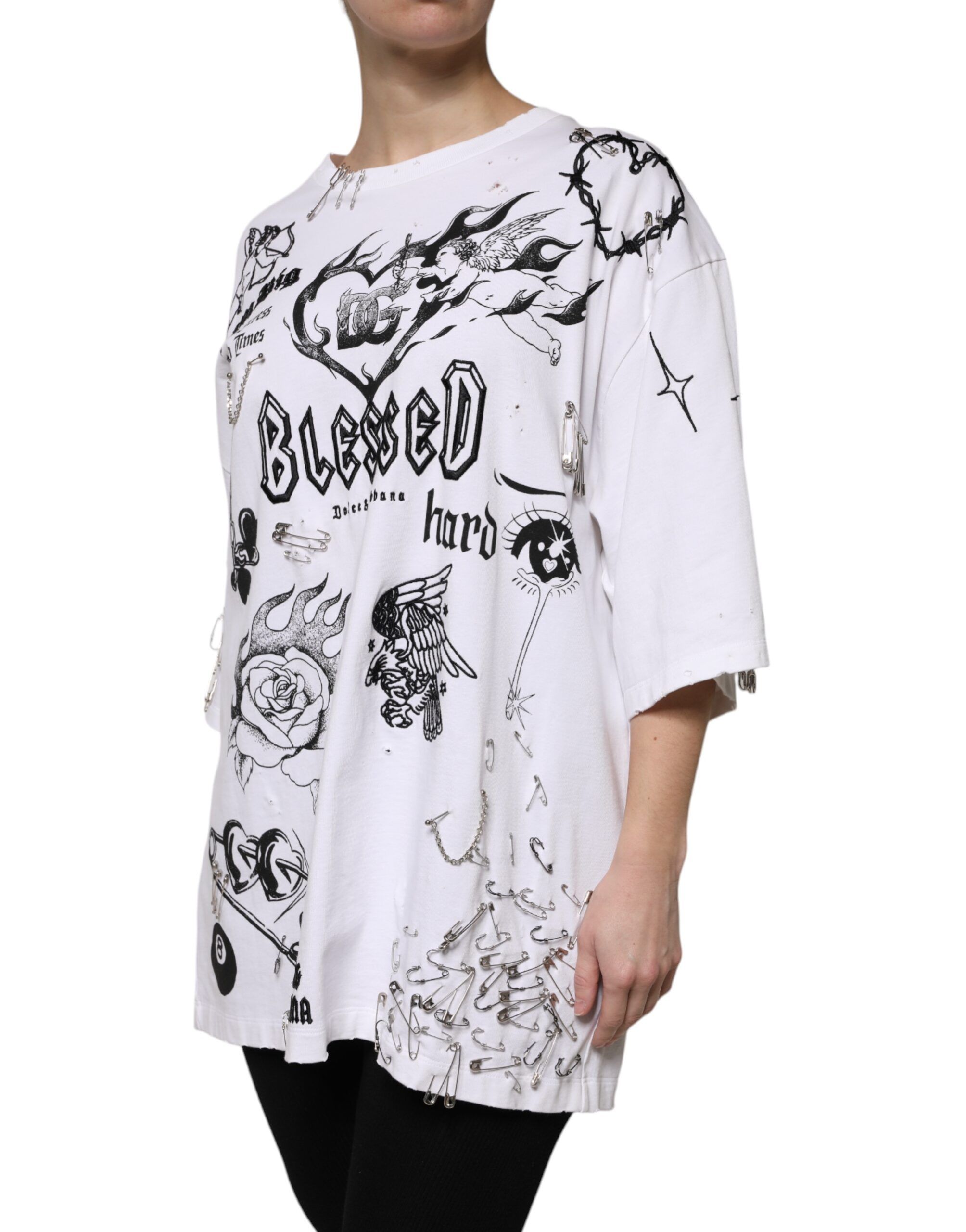Cotton DG BLESSED Printed Women's T-shirt - Dolce & Gabbana - Modalova