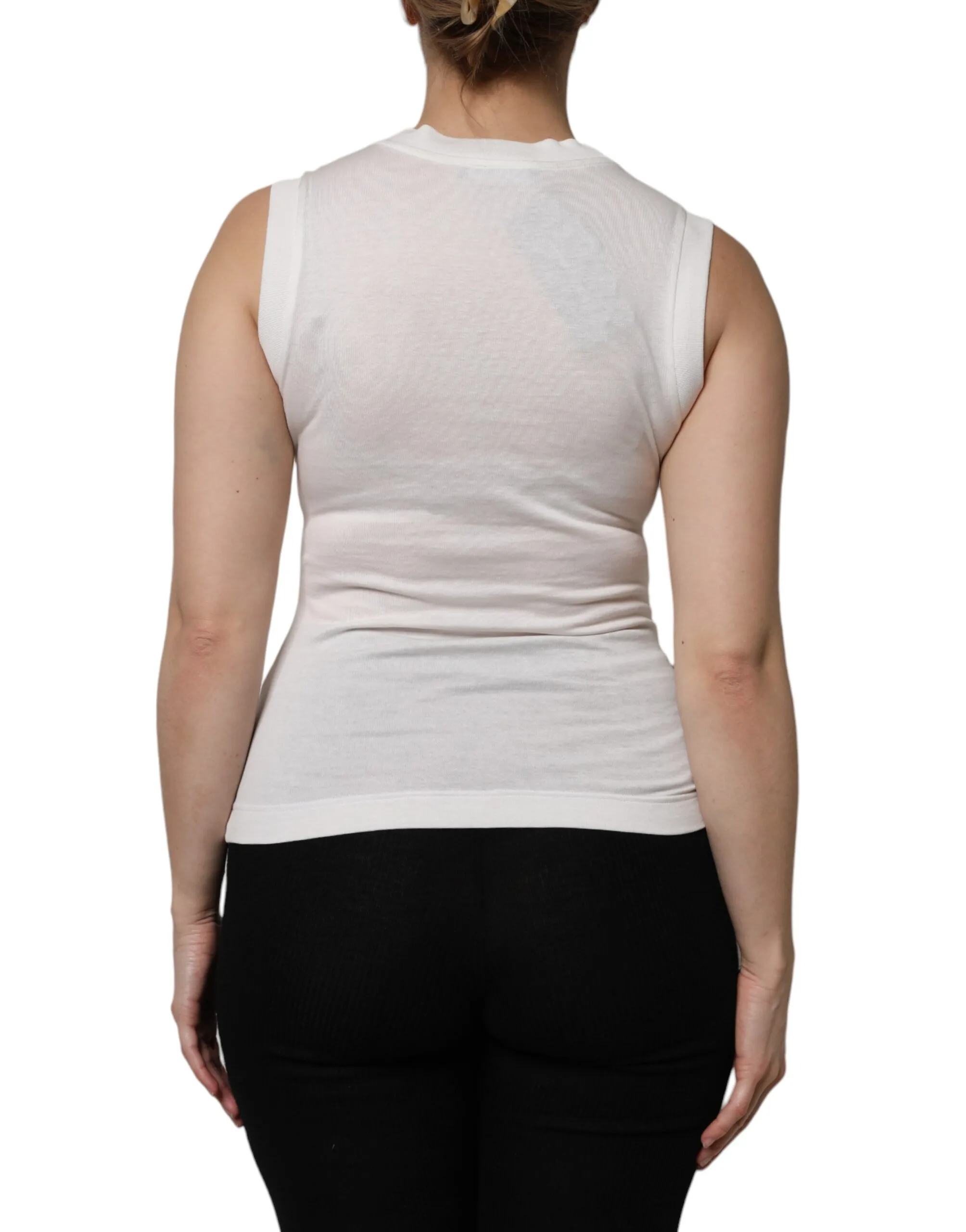 Cotton Logo Crystal Detailing Tank Women's Top (Pre-Owned) - Dolce & Gabbana - Modalova