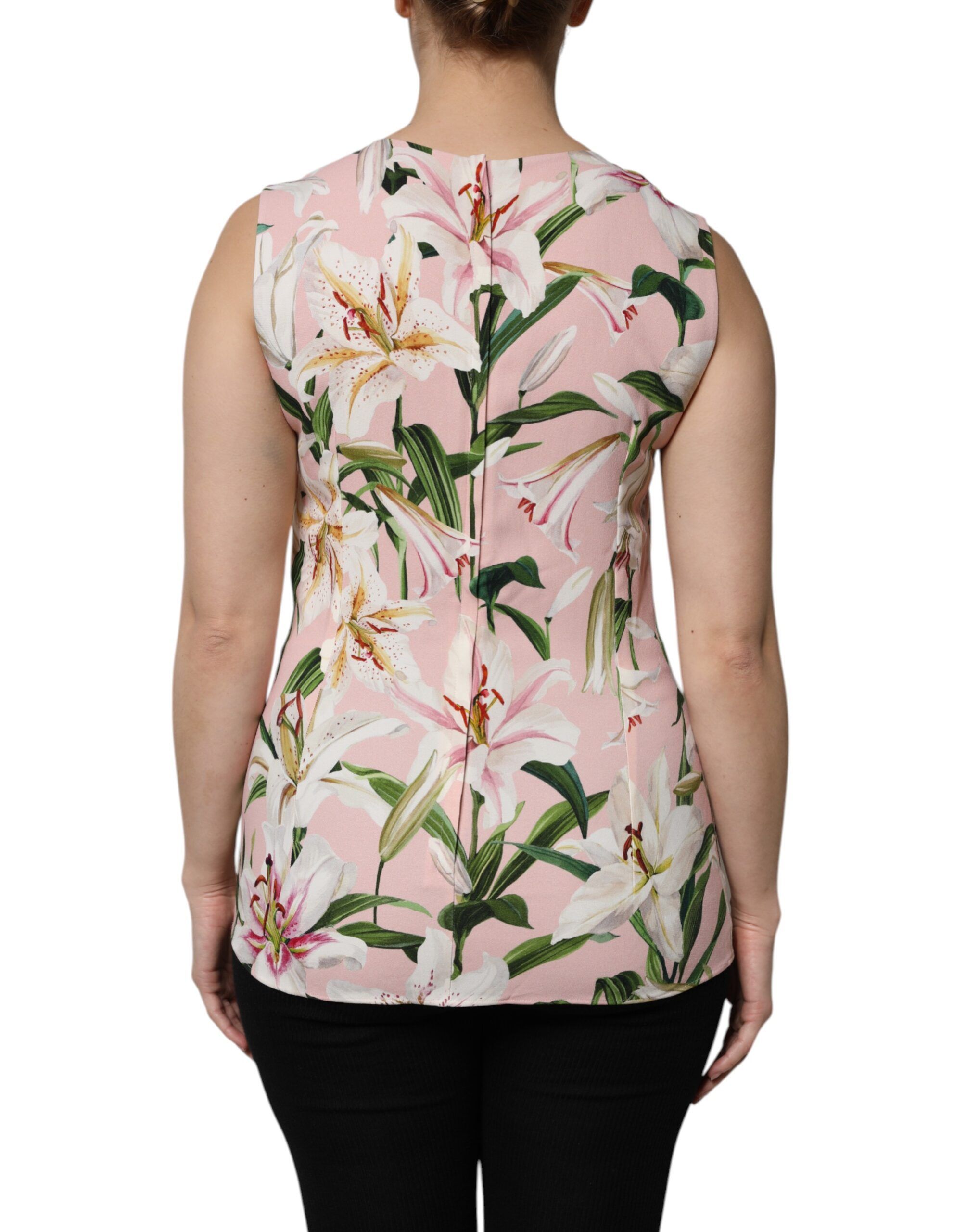 Floral Print Round Neck Tank Women's Top - Dolce & Gabbana - Modalova
