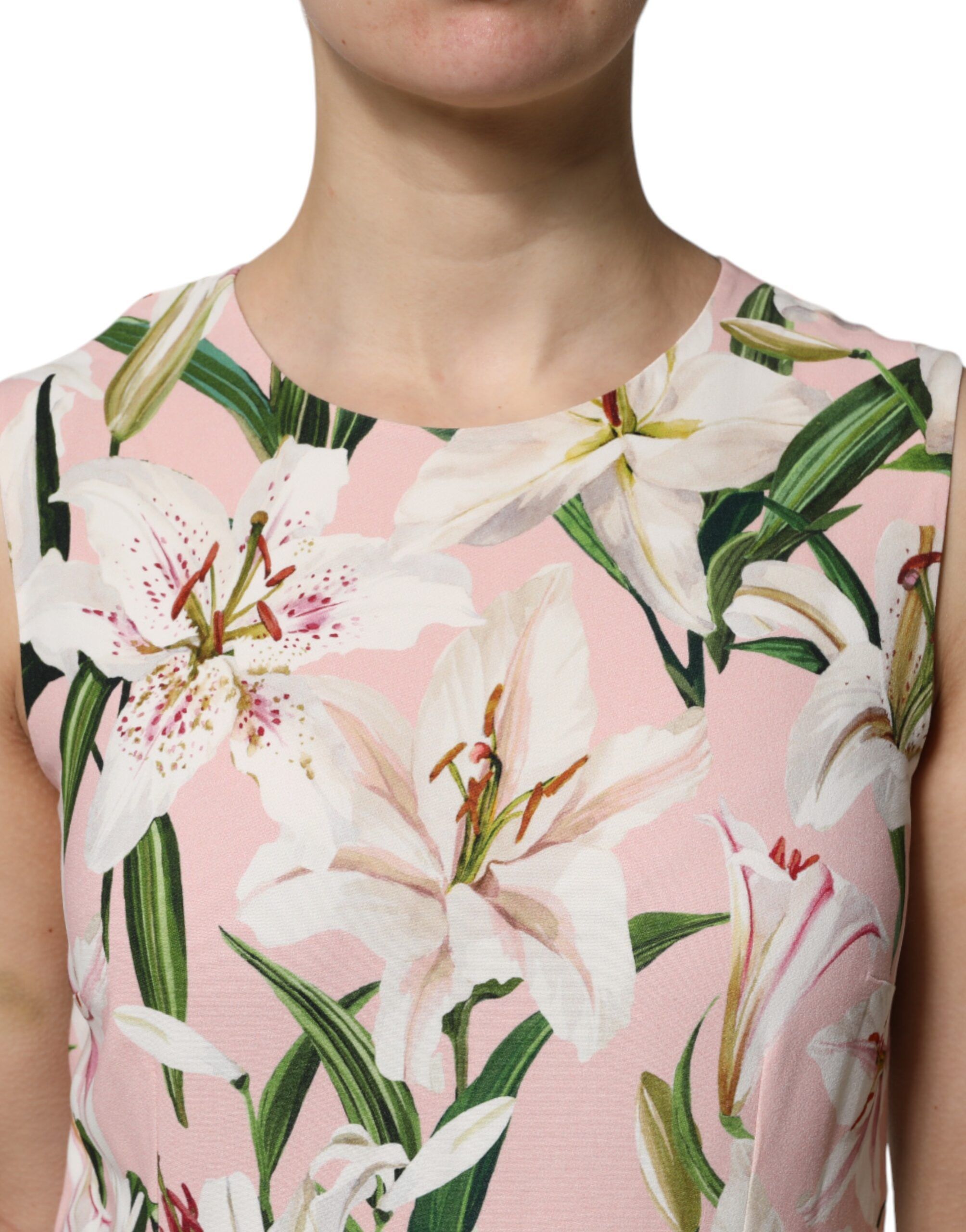 Floral Print Round Neck Tank Women's Top - Dolce & Gabbana - Modalova