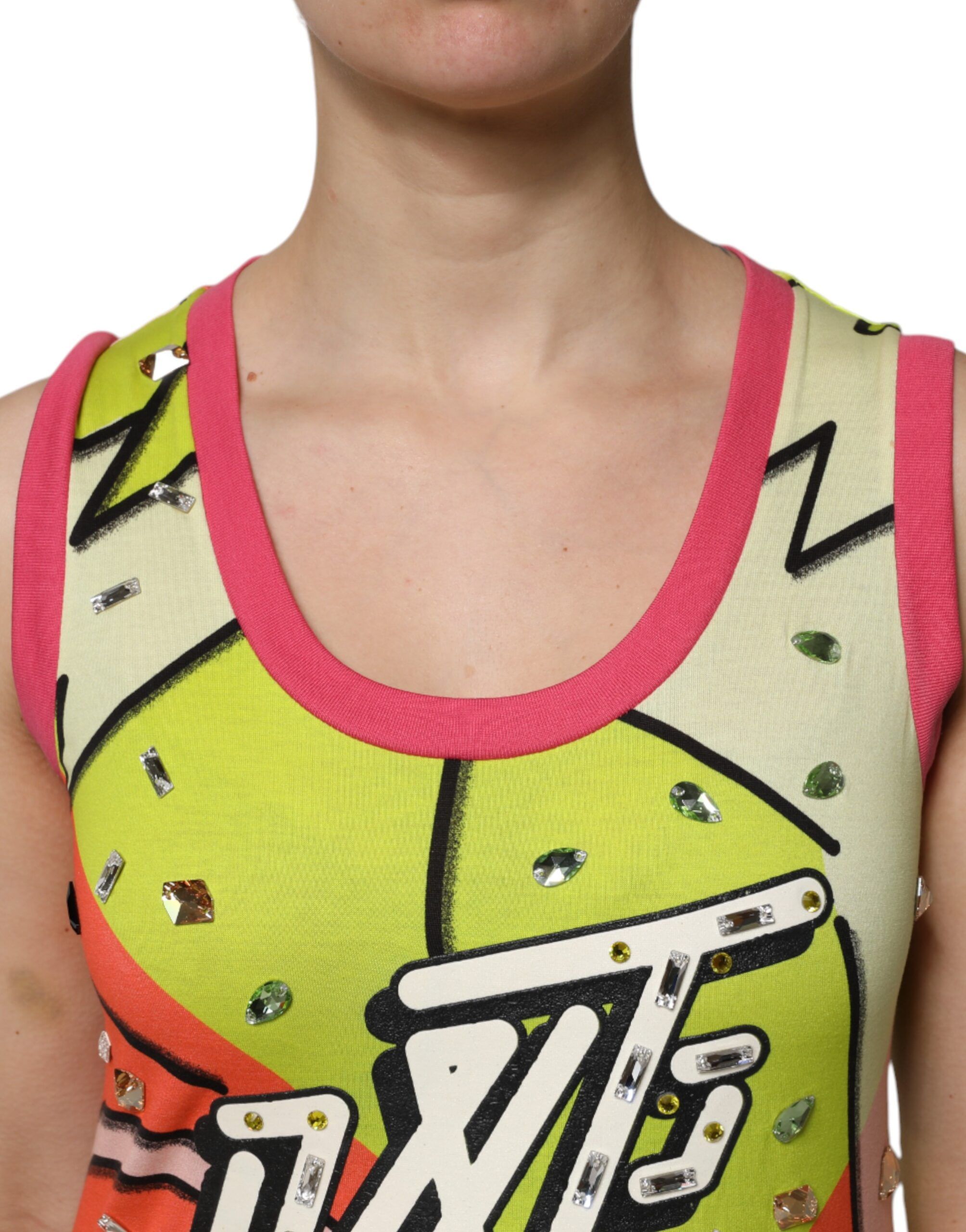 Printed Crystal Embellishment Women's Top - Dolce & Gabbana - Modalova