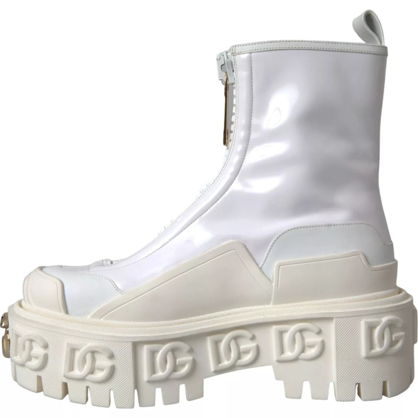 Leather Rubber Logo Ankle Boots Women's Shoes (Pre-Owned) - Dolce & Gabbana - Modalova
