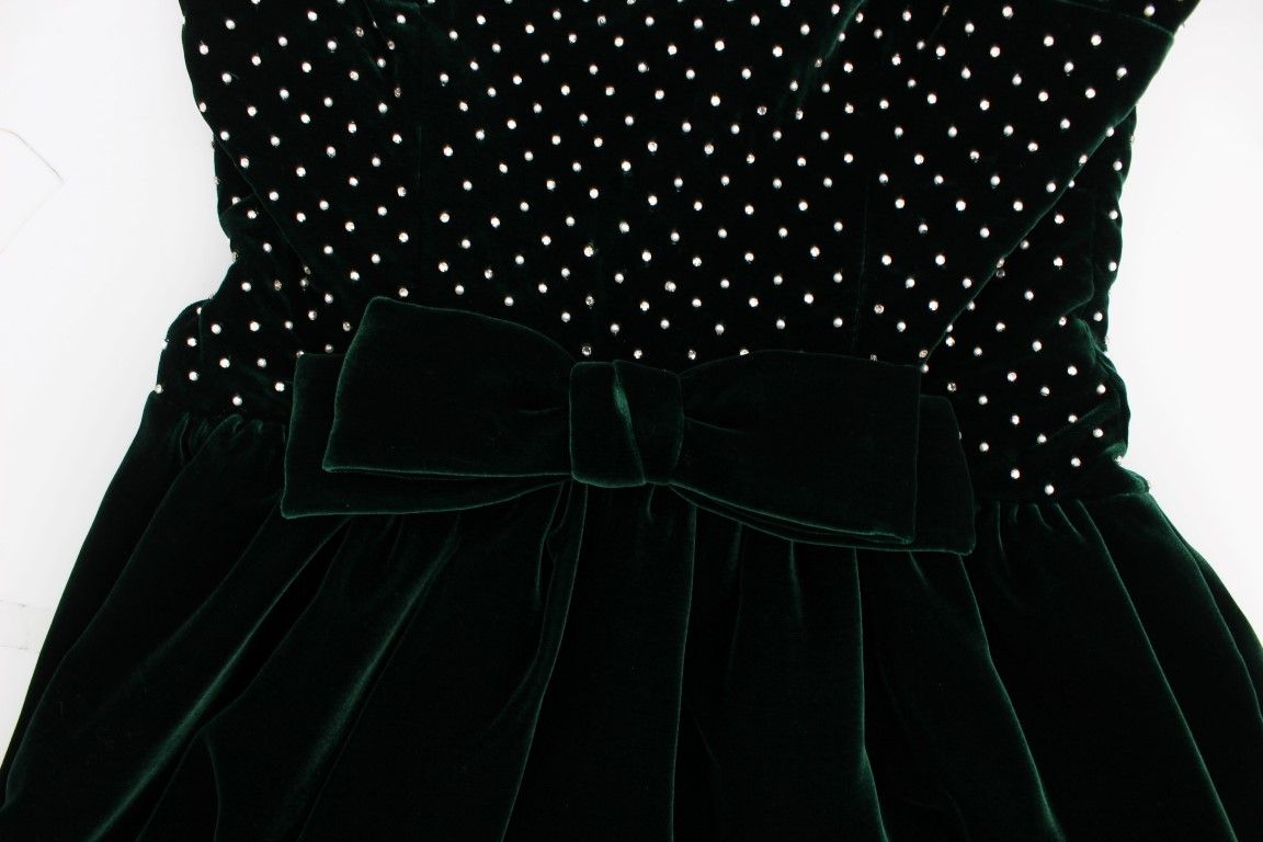 Green Velvet Crystal Long Maxi Women's Dress - Dolce & Gabbana - Modalova
