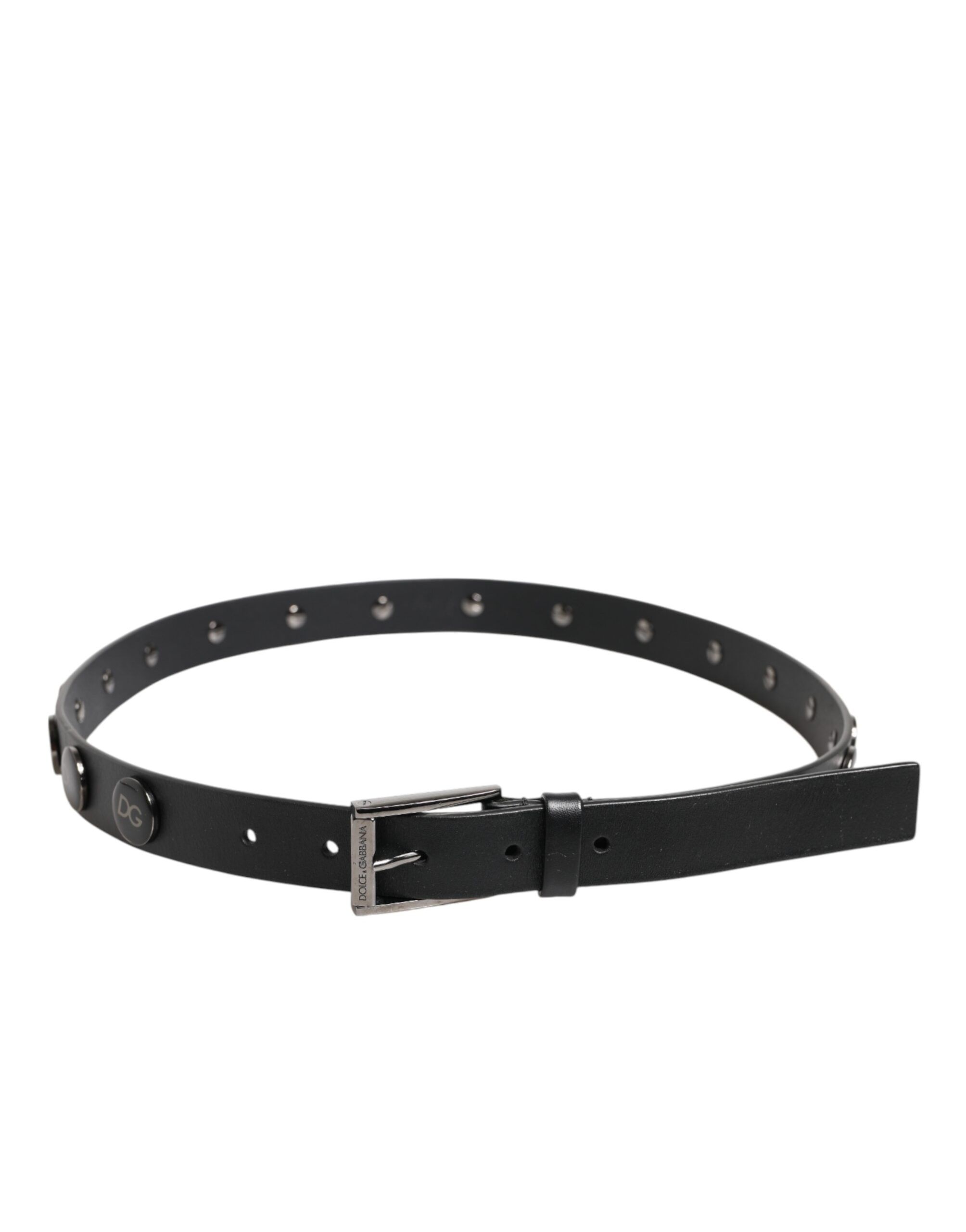 Luxury Leather DG Studs Buckle Men's Belt - Dolce & Gabbana - Modalova