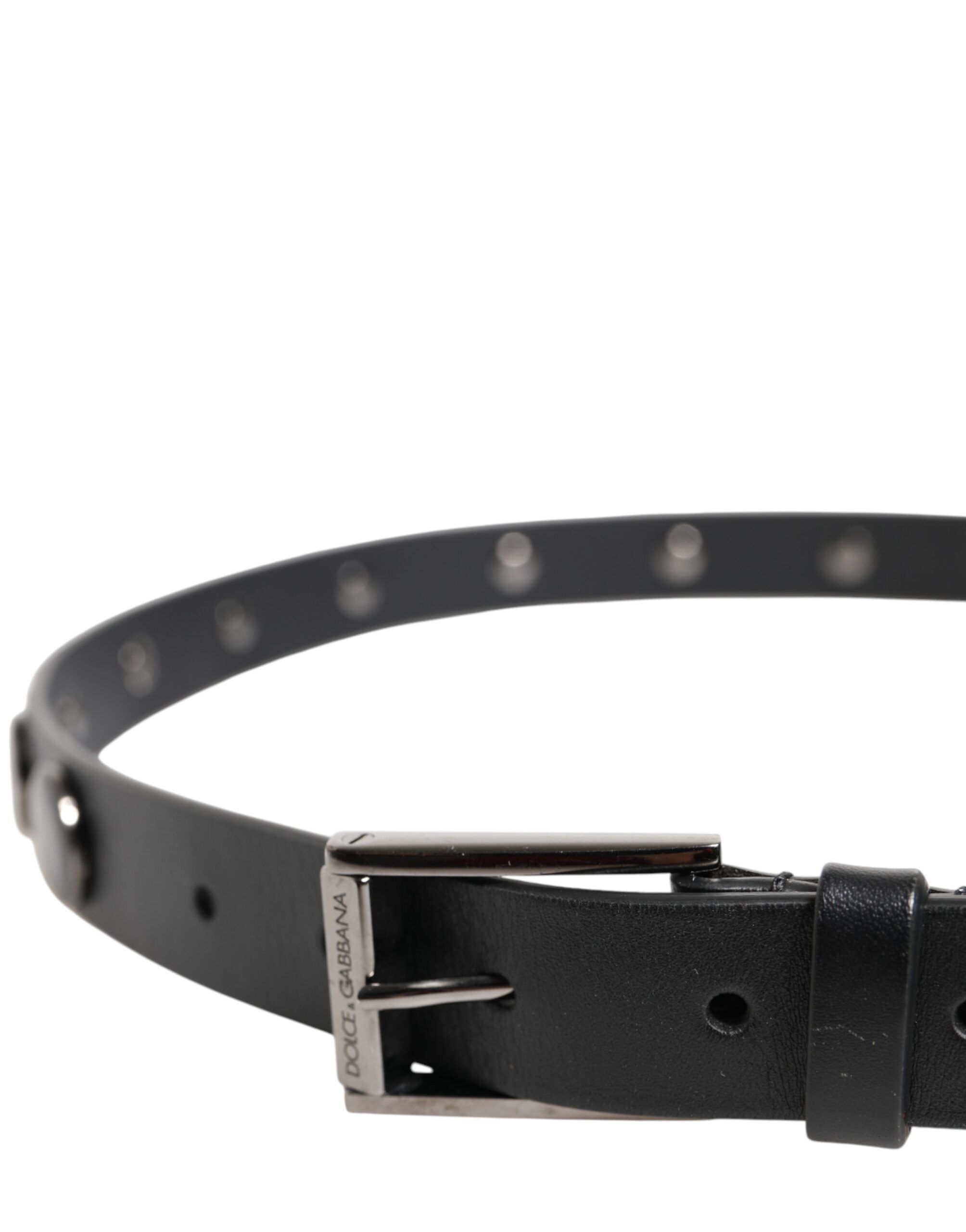 Luxury Leather DG Studs Buckle Men's Belt - Dolce & Gabbana - Modalova