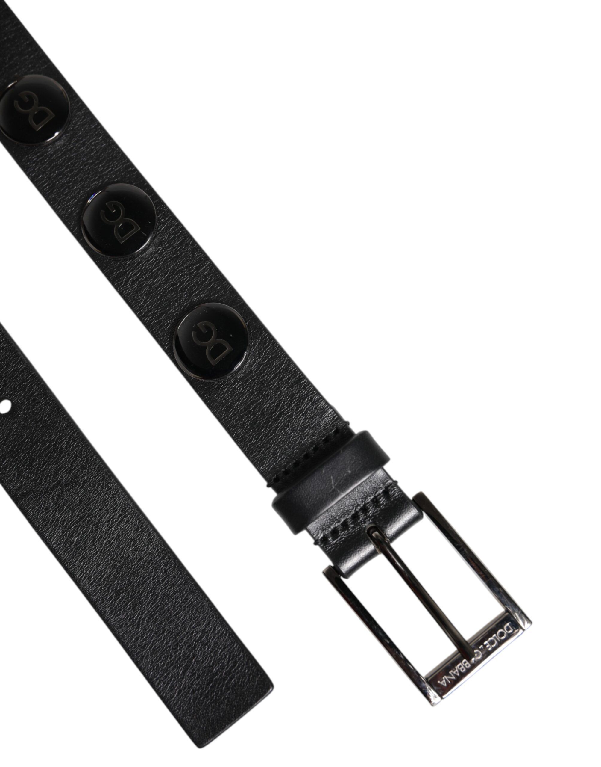 Luxury Leather DG Studs Buckle Men's Belt - Dolce & Gabbana - Modalova