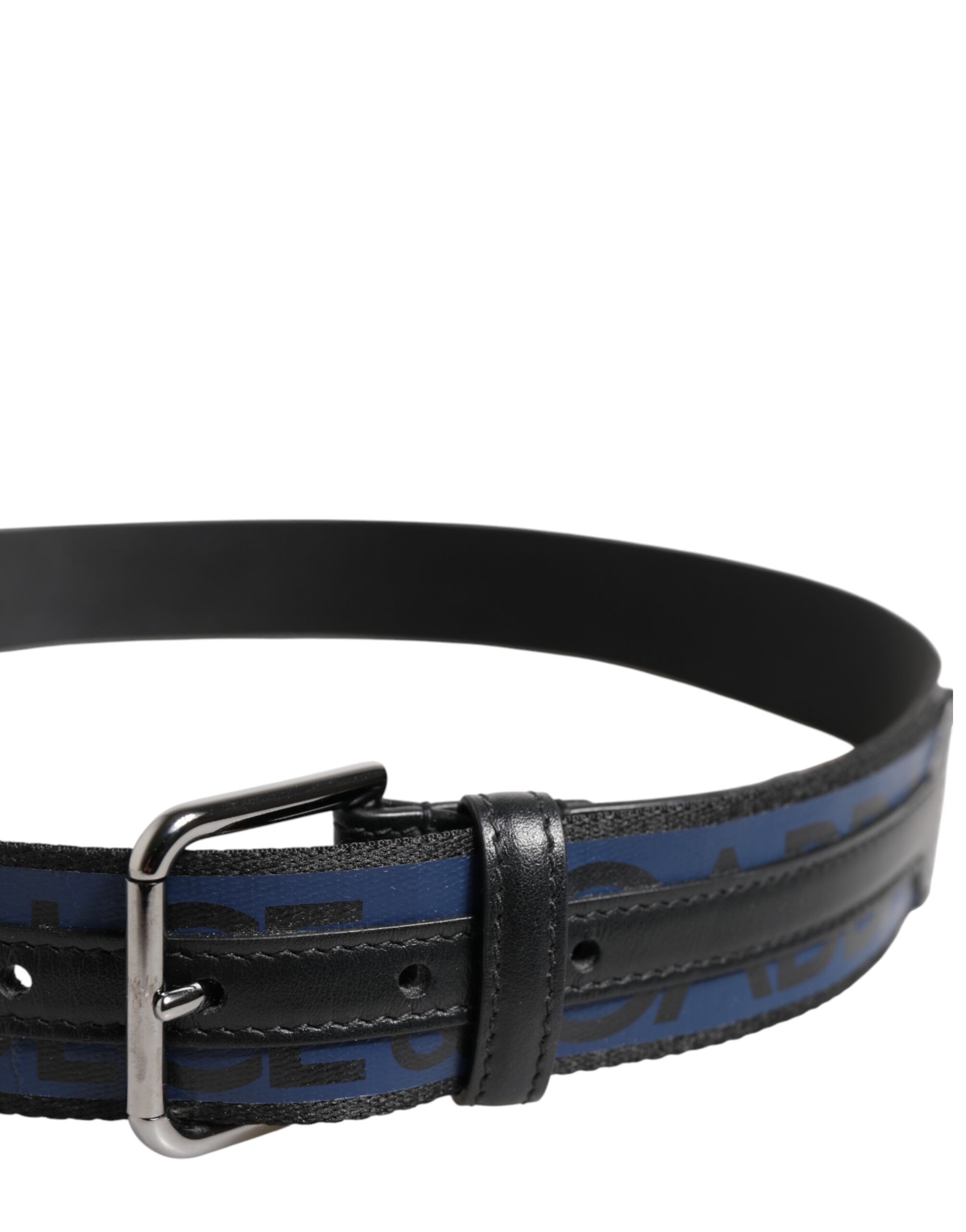 Black Blue DG Logo Silver Metal Buckle Men's Belt (Pre-Owned) - Dolce & Gabbana - Modalova