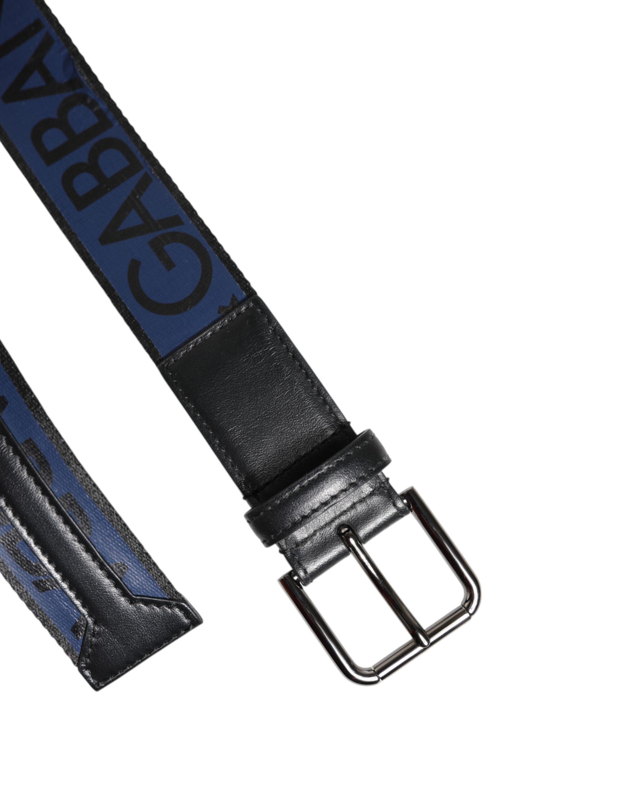 Black Blue DG Logo Silver Metal Buckle Men's Belt (Pre-Owned) - Dolce & Gabbana - Modalova