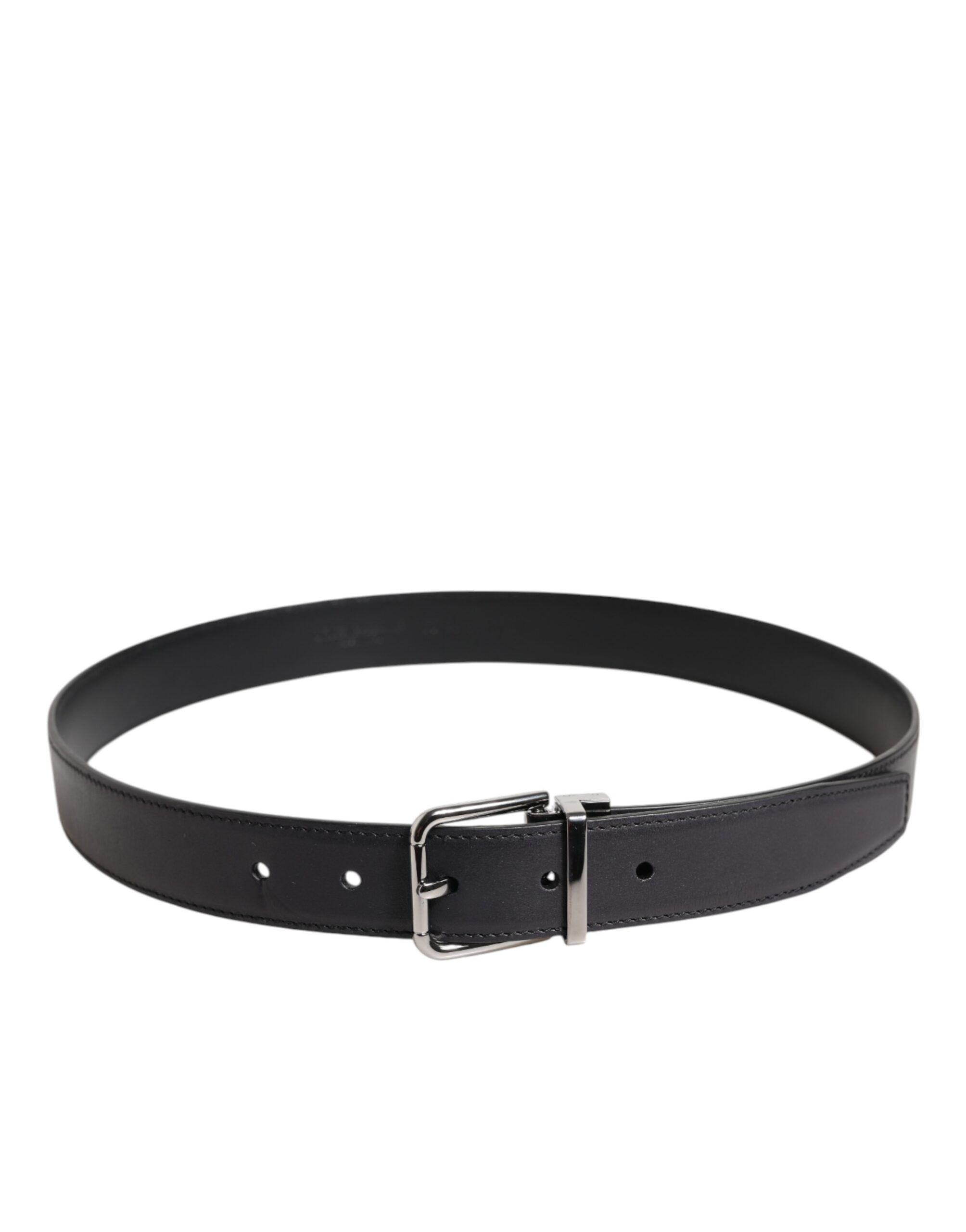 Classic Calf Leather Silver Buckle Men's Belt - Dolce & Gabbana - Modalova