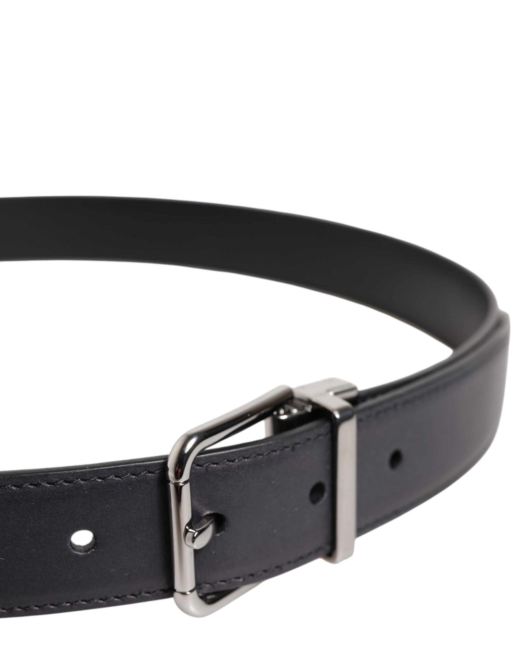Classic Calf Leather Silver Buckle Men's Belt - Dolce & Gabbana - Modalova