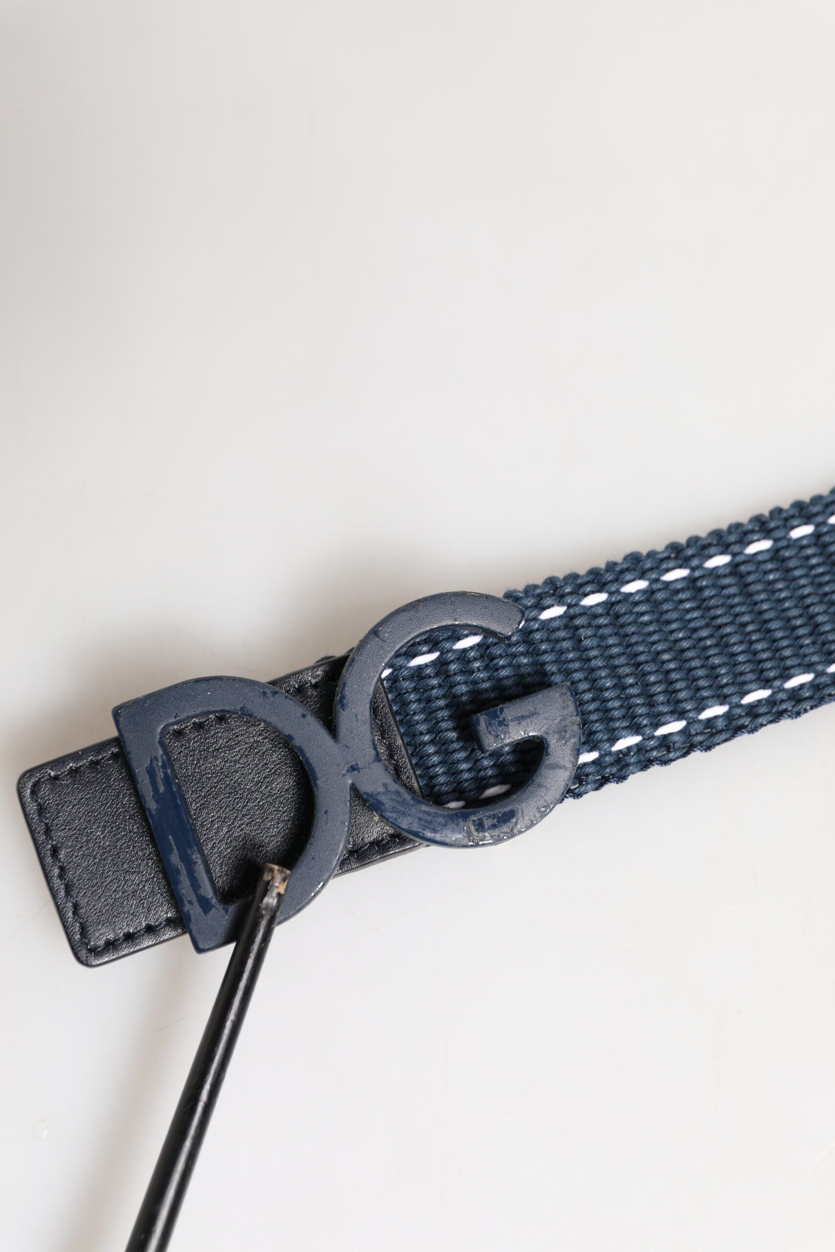 Cotton Leather DG Logo Metal Buckle Men's Belt (Pre-Owned) - Dolce & Gabbana - Modalova