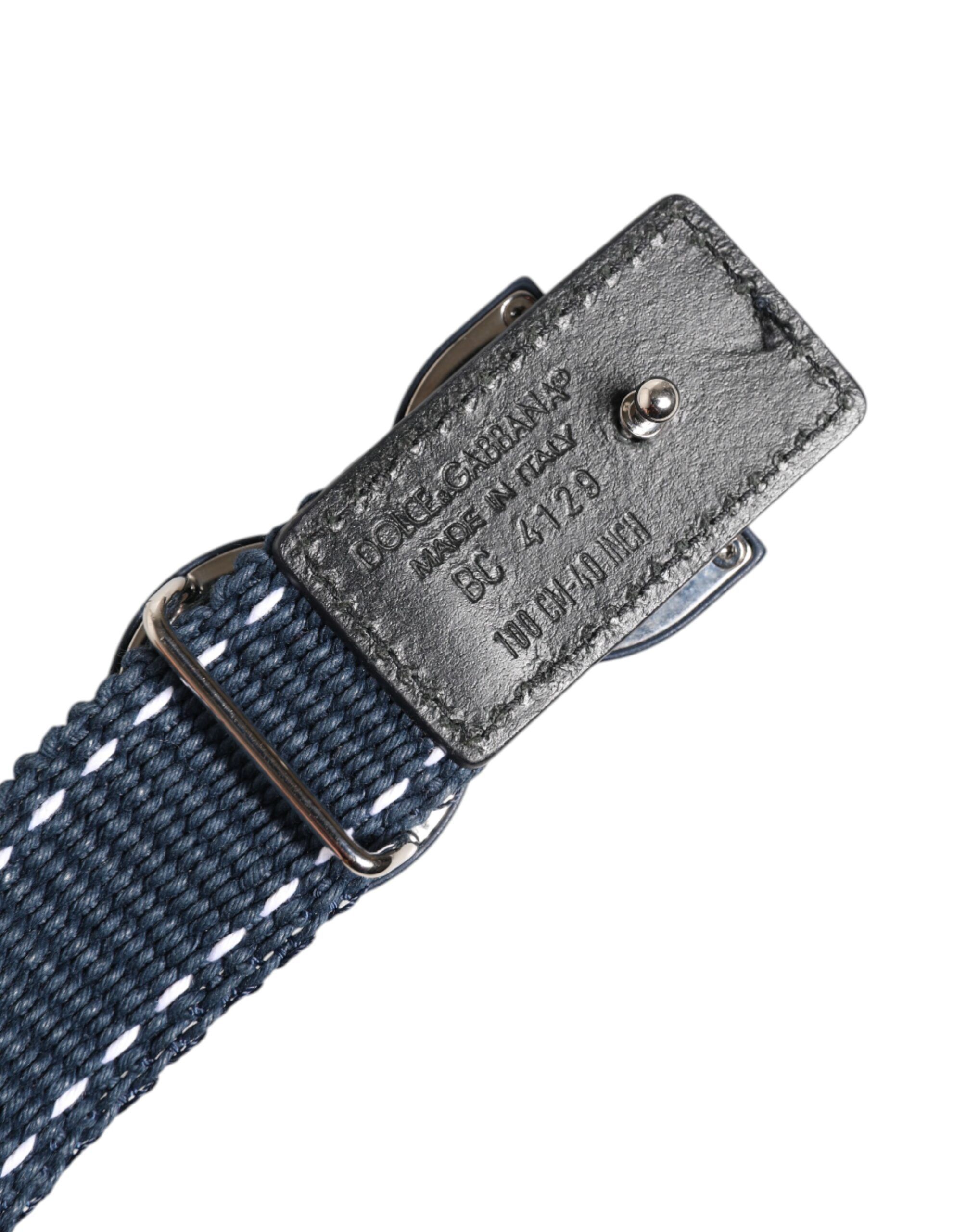 Cotton Leather DG Logo Metal Buckle Men's Belt (Pre-Owned) - Dolce & Gabbana - Modalova